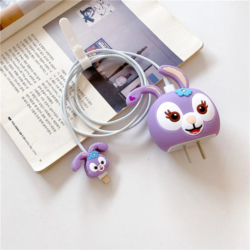 Iphone Charger Case Cover - Star Rabbit - 4 Piece Set (With Wire Protector)