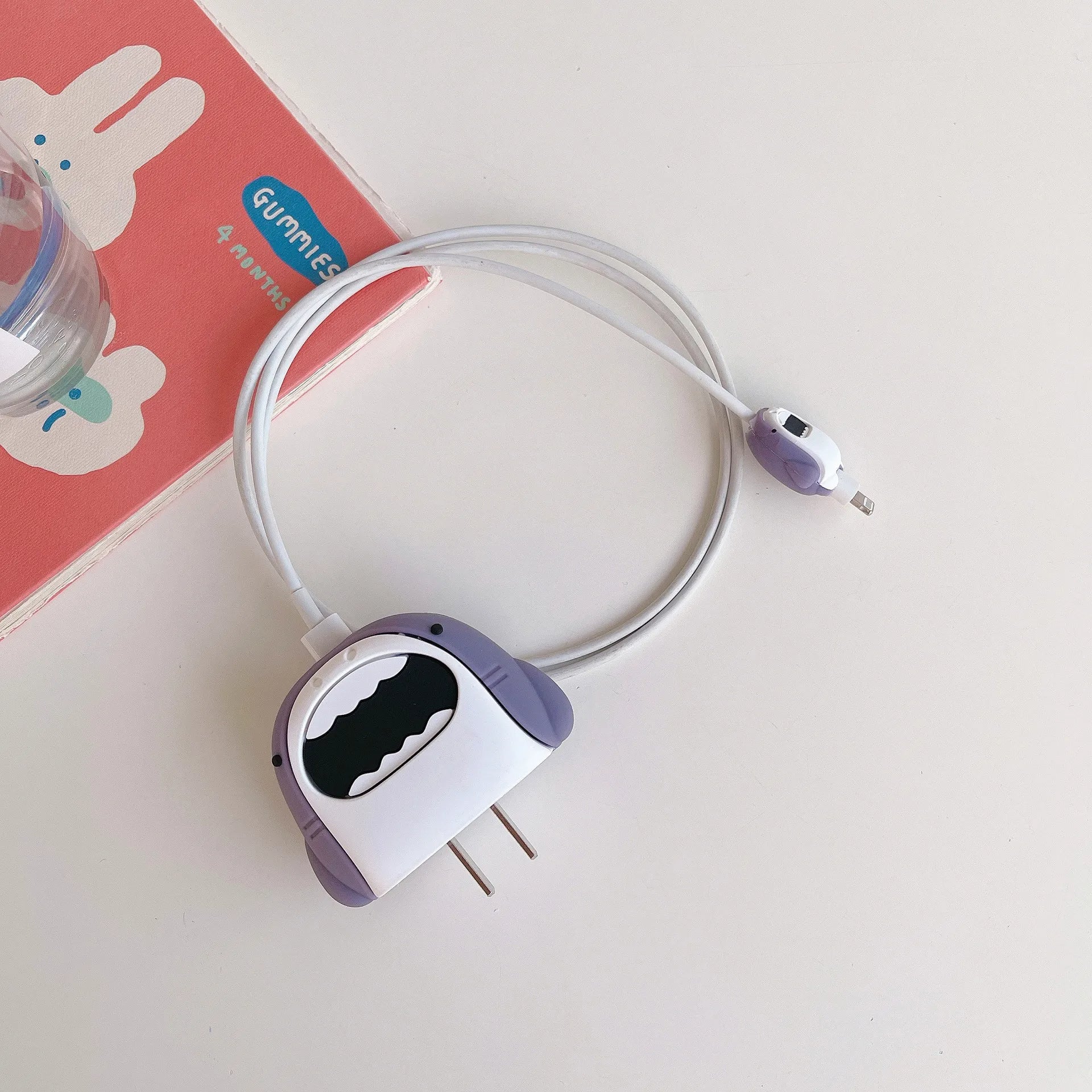 Iphone Charger Case Cover - Shark - Grey - 4 Piece Set (With Wire Protector)