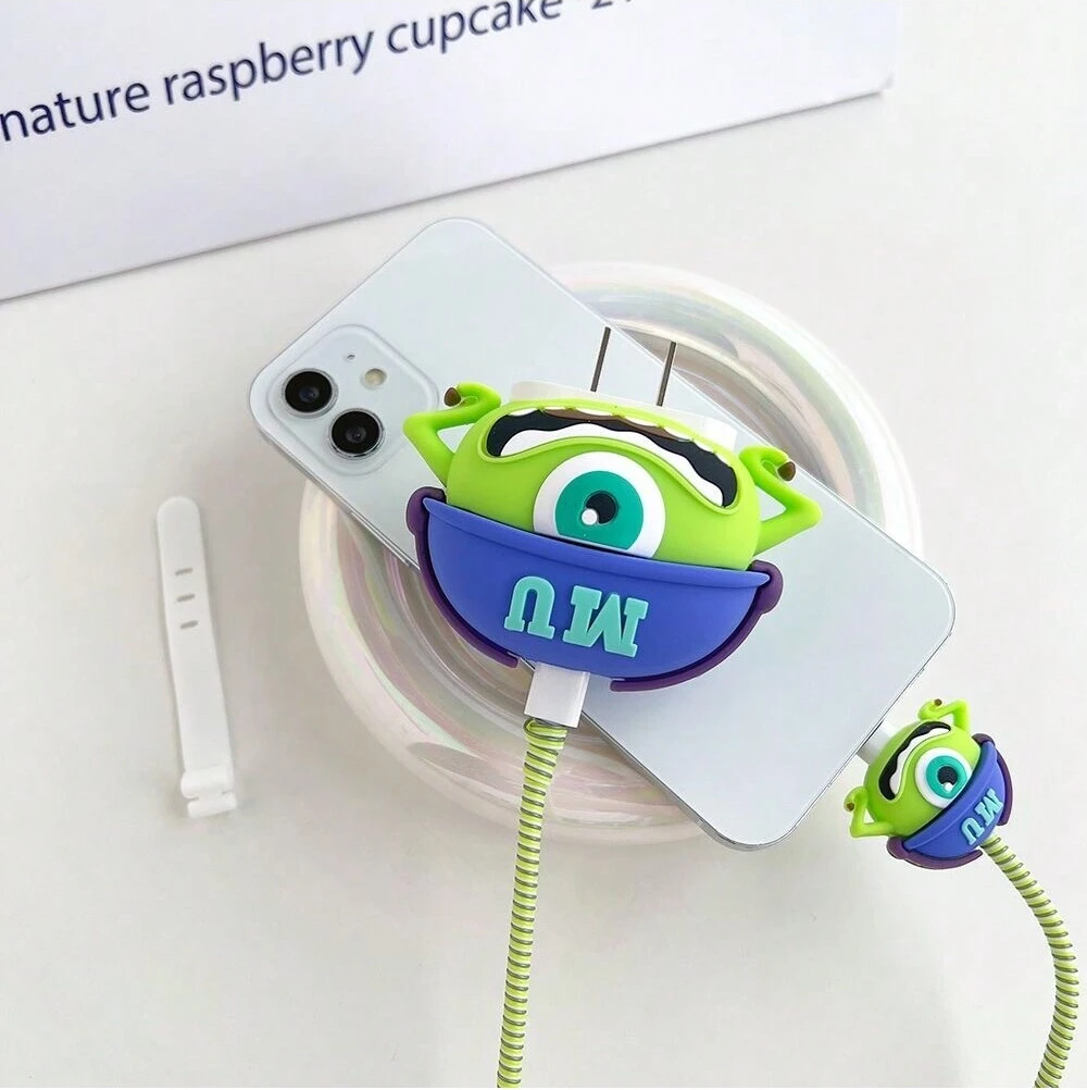 Iphone Charger Case Cover - MU Monster - 4 Piece Set (With Wire Protector) - Limited