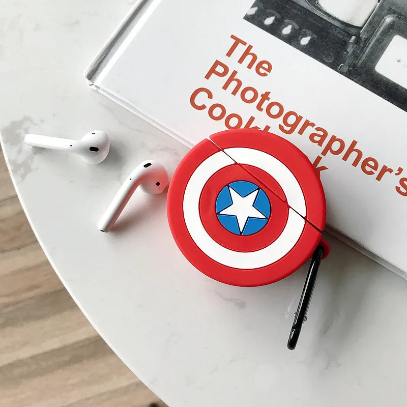 Captain America Shield Case for Apple AirPods  - Silicone Cover