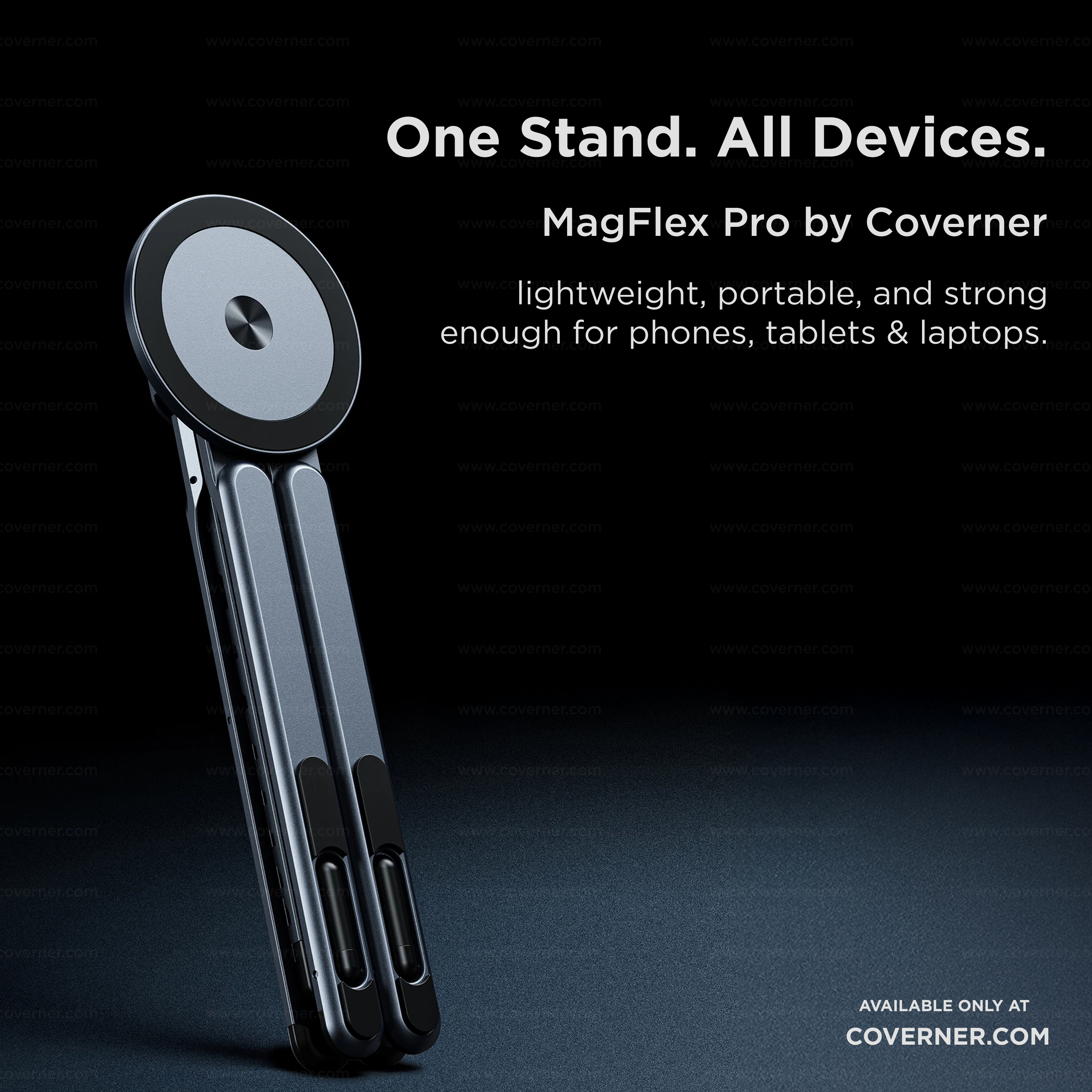 MagFlex Pro – Lightweight Strong MagSafe Adjustable Alloy Stand for Phone, Tablet & Laptop by Coverner India - alternate view