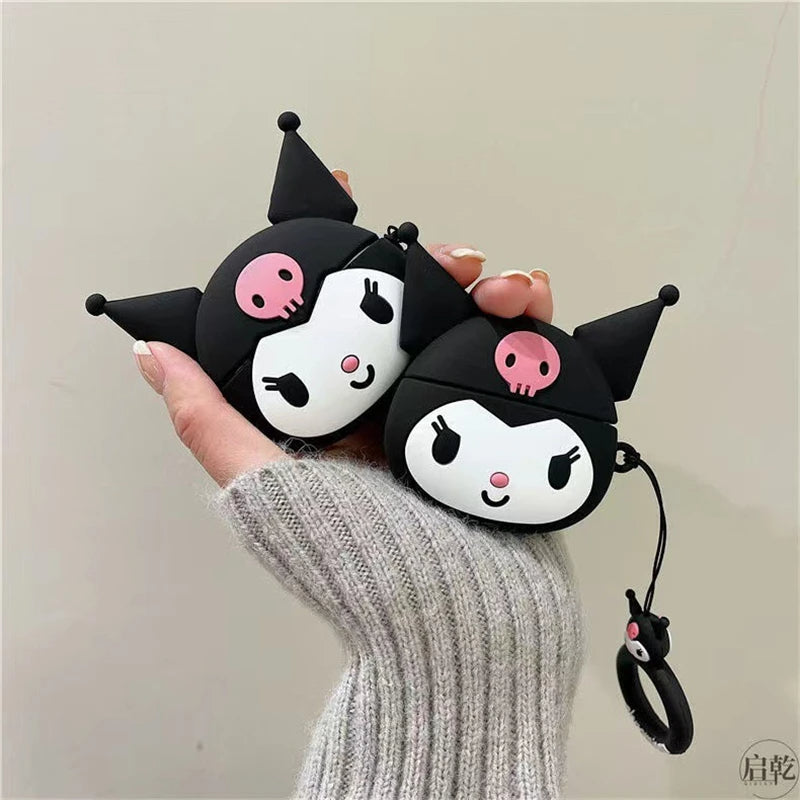 KuroMii AirPods Case – Gothic-Inspired 3D Silicone Cover with Hook by Coverner India
