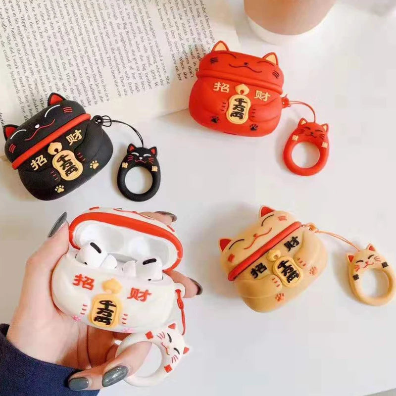 Lucky Cat Case For AirPods - Premium Silicone Cover