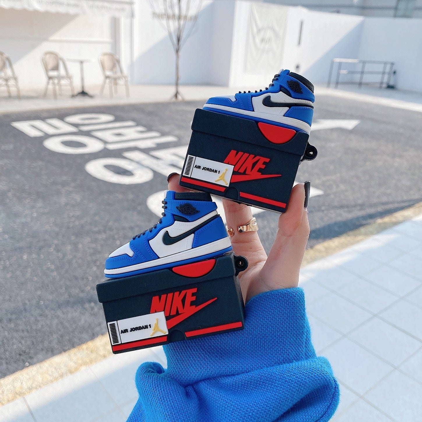 Royal Blue Sneaker AirPods Case – Premium Silicone Cover | Coverner India