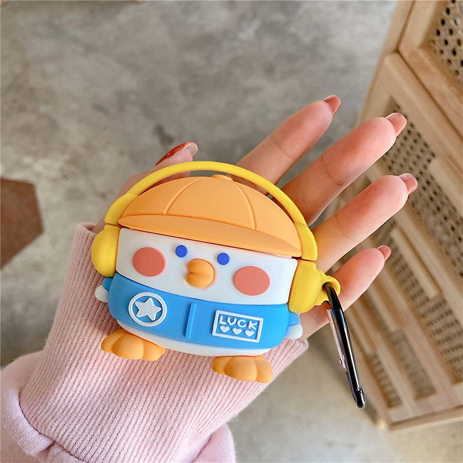 Yellow Cute Music Duck Airpods Case for Apple AirPods Pro 2 -  Premium Silicone Case Cover