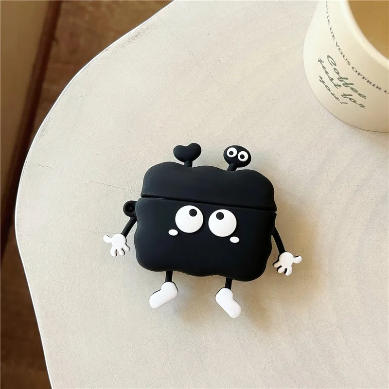 Black Coal Ball (With Hands & Legs) Airpods Cover - Premium Silicone Case