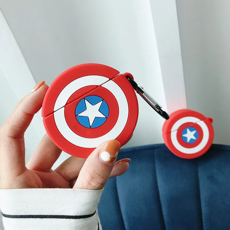 Captain America Shield Case for Apple AirPods  - Silicone Cover