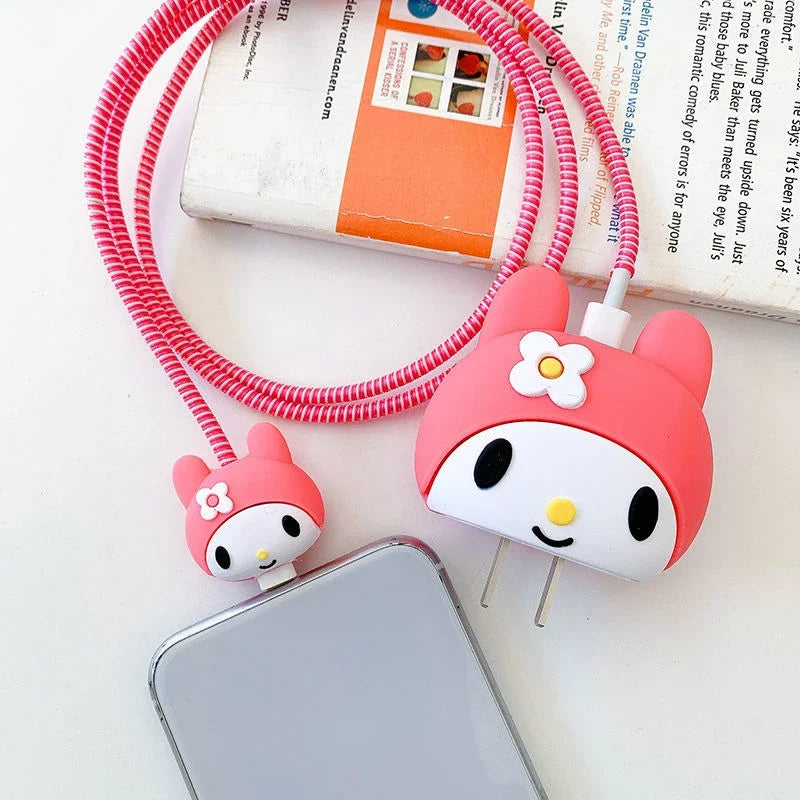 Iphone Charger Case Cover - Cute Baby - 4 Piece Set (With Wire Protector)