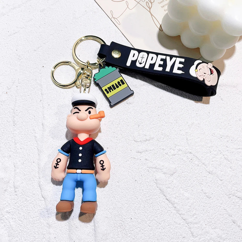 Popeye - Premium Silicon Keychain - Backpacks Pendant