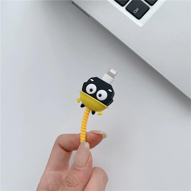 Iphone Charger Case Cover - Yellow Hat - 4 Piece Set (With Wire Protector)