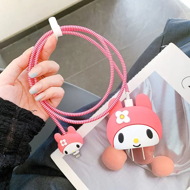 Iphone Charger Case Cover - Cute Baby - 4 Piece Set (With Wire Protector)