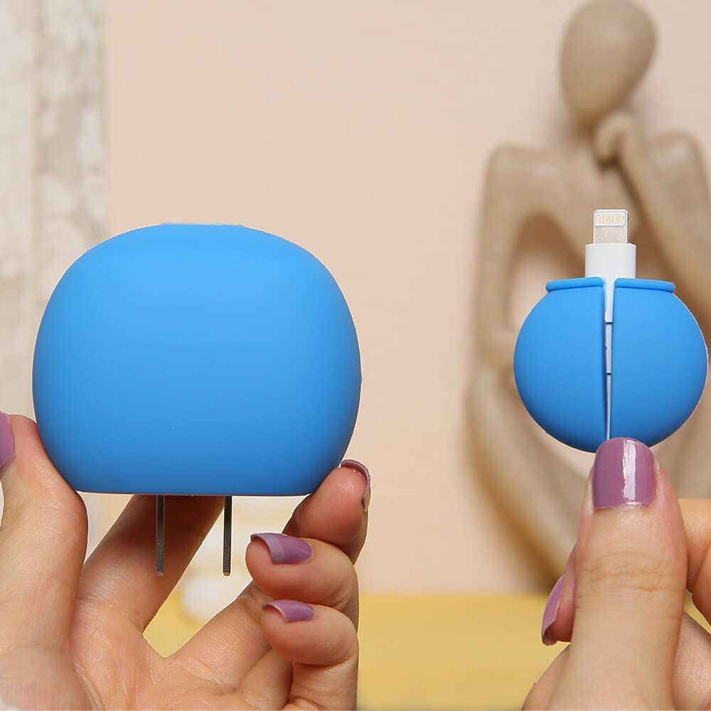 Iphone Charger Case Cover - Doraemon - 4 Piece Set (With Wire Protector)