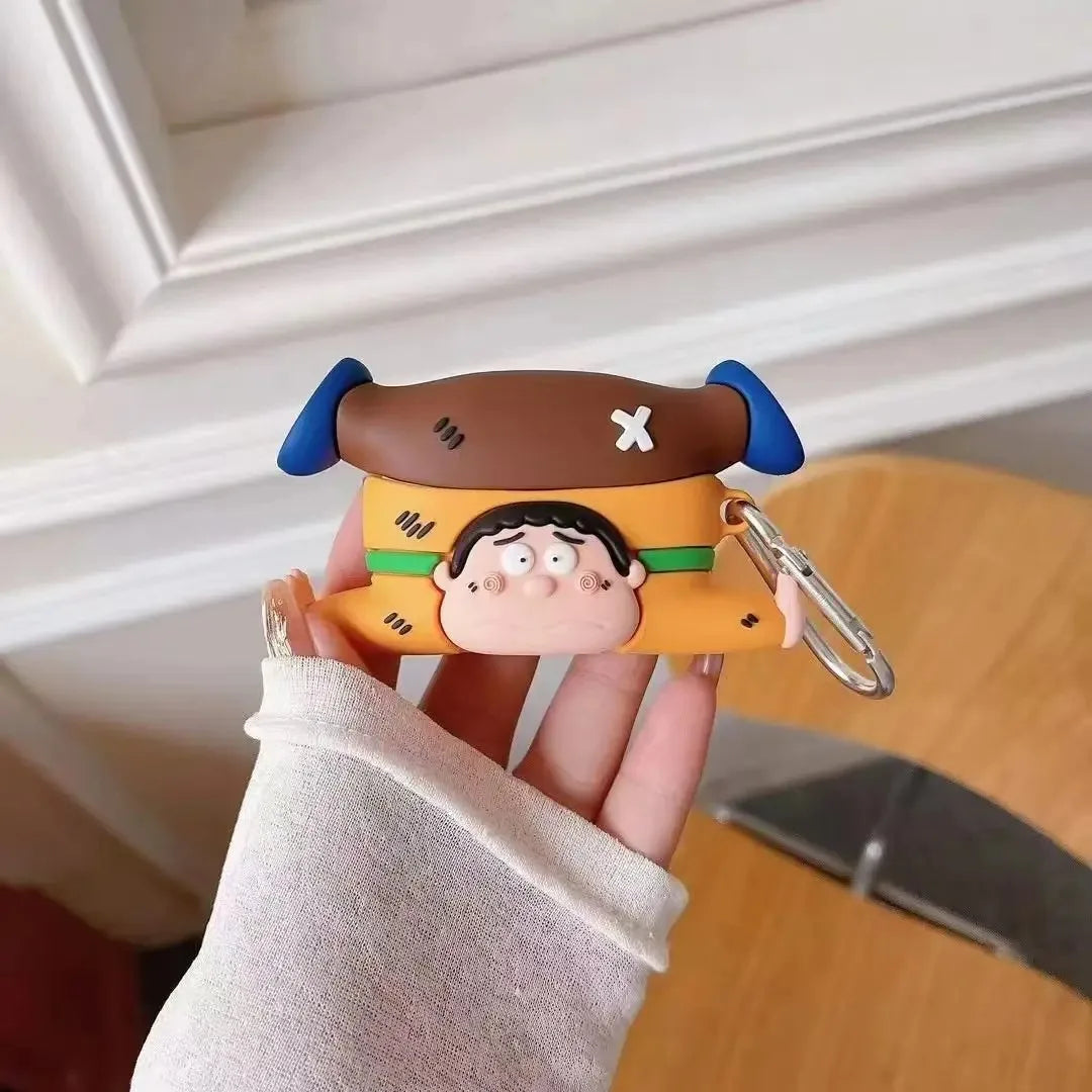 Doraemon - Takeshi Gian -   Airpods Cover for Apple AirPods - Premium Silicone Case