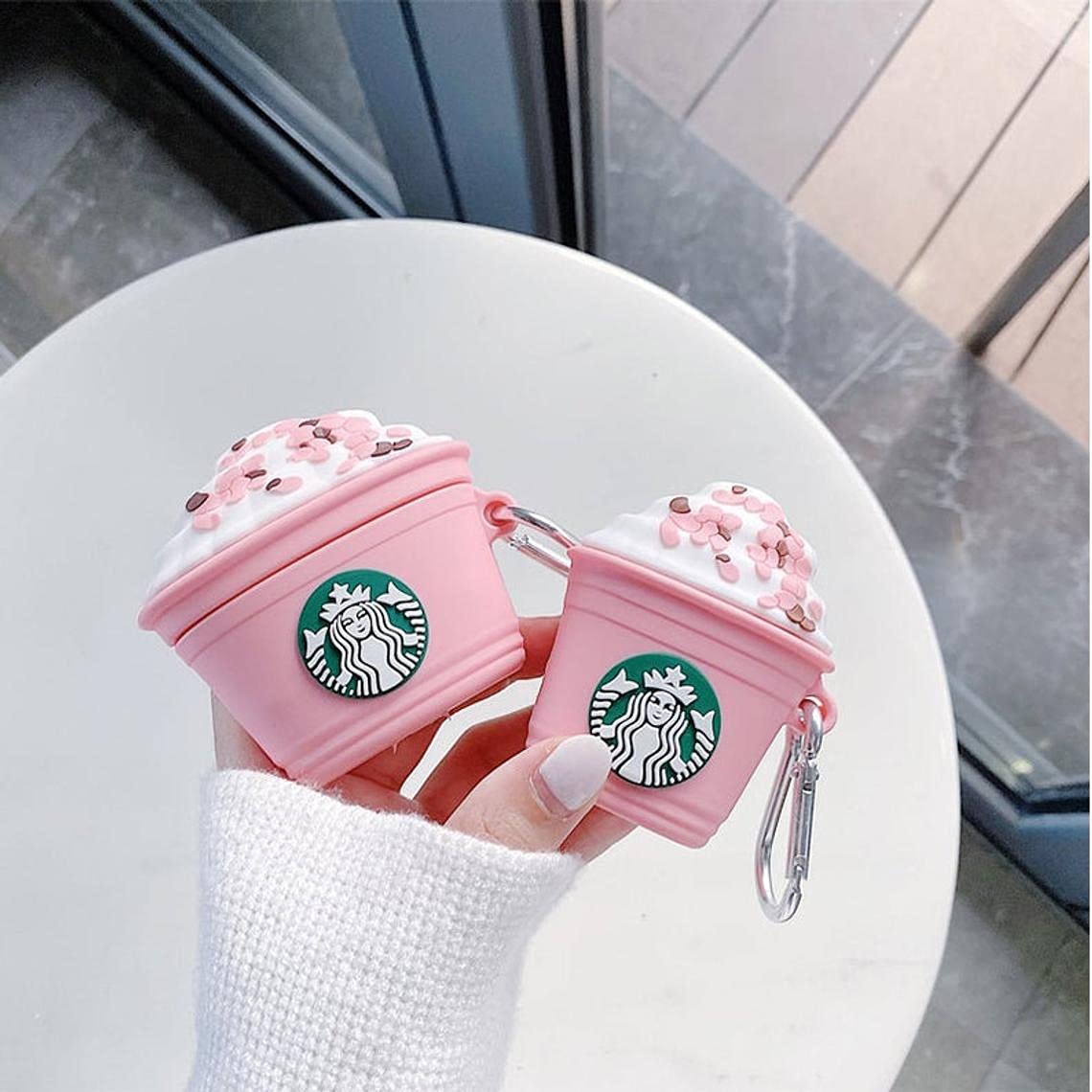 Starbucks (Pink) Airpods Cover for Apple AirPods Premium Silicone Ca