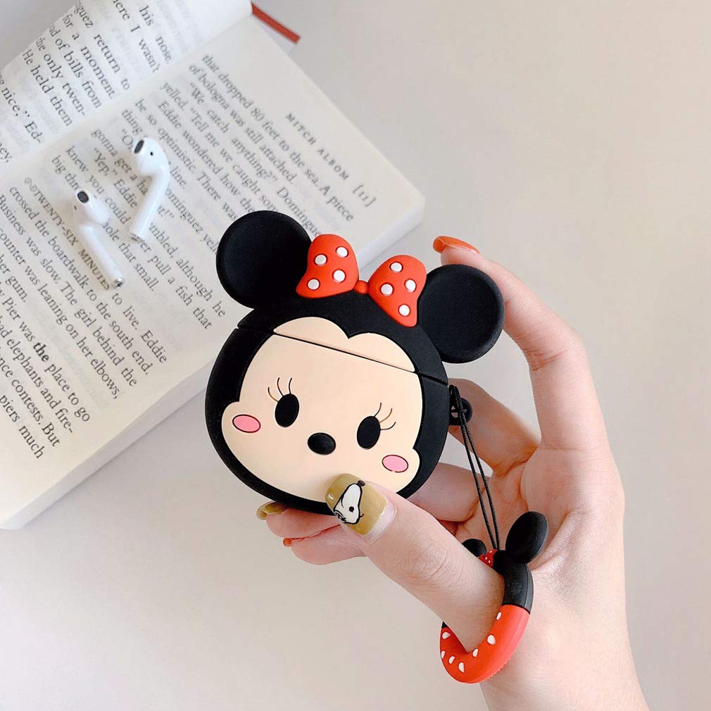 Cute Minnie Mouse Airpods Cover  for Apple AirPods -  Silicone Case Cover - Premium