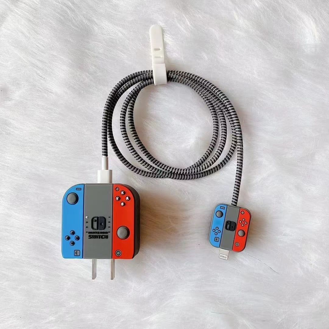 Iphone Charger Case Cover - Nintendo Classic - 4 Piece Set (With Wire Protector)