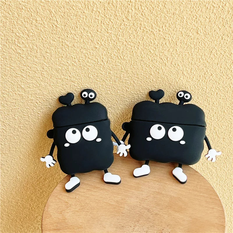Black Coal Ball (With Hands & Legs) Airpods Cover - Premium Silicone Case