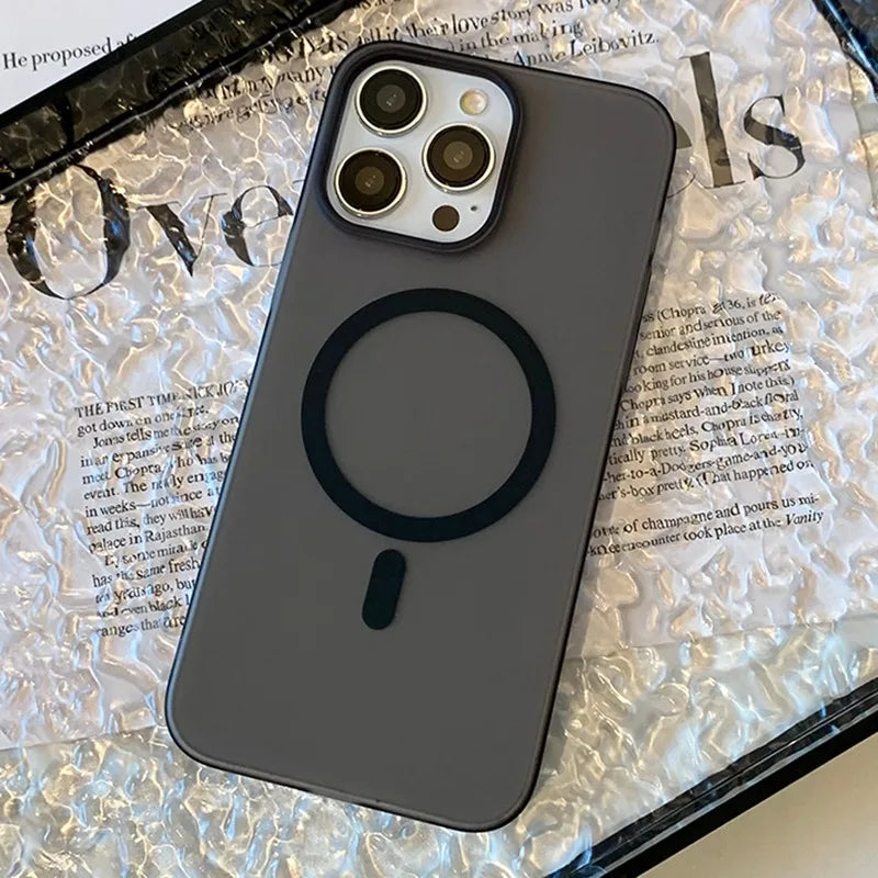 Iphone 15 Series Premium Magsafe Case - Dark Smoke Clear Case