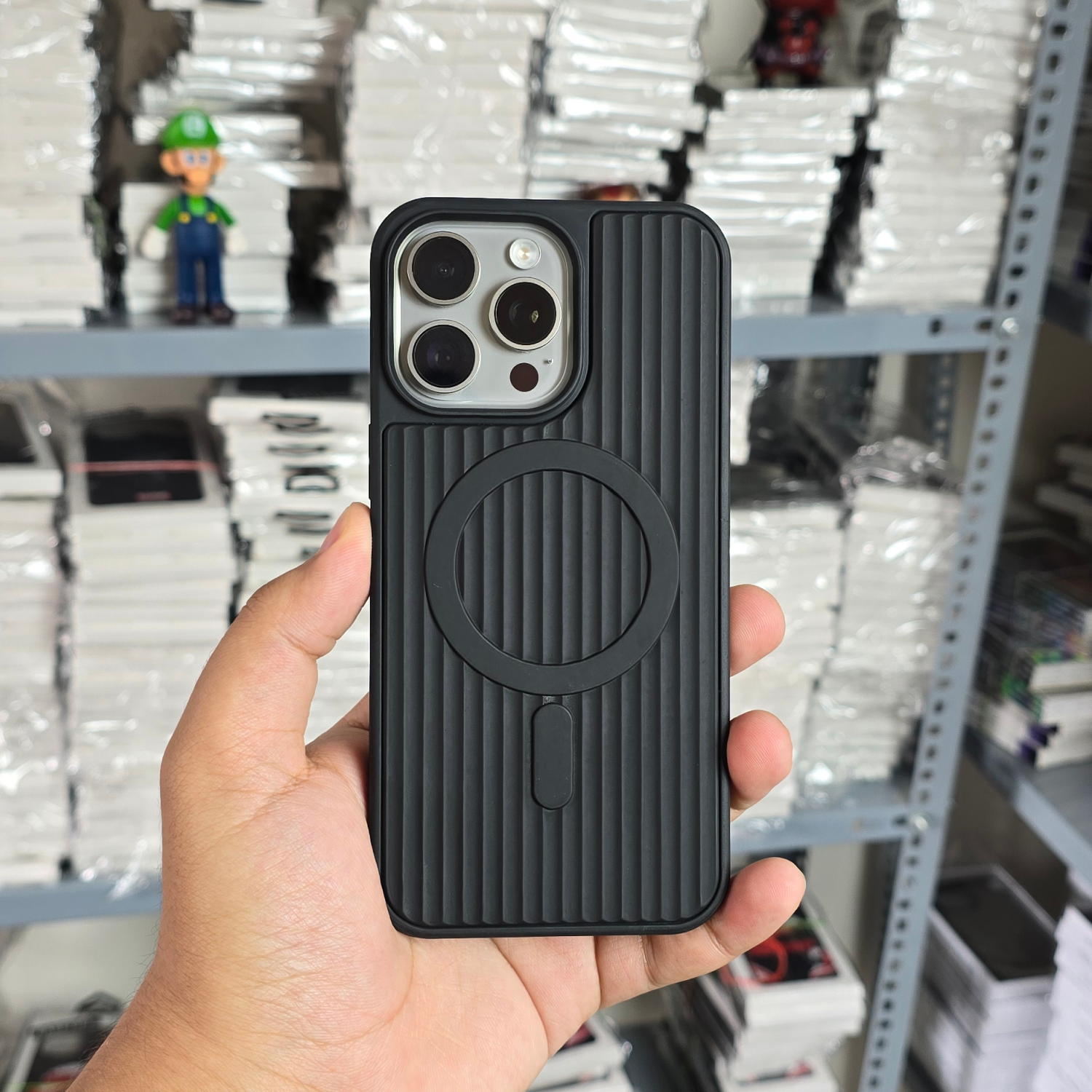 MagElite Fusion Case - Premium Silicone & Leather iPhone Case with Corrugated Back & MagSafe Support