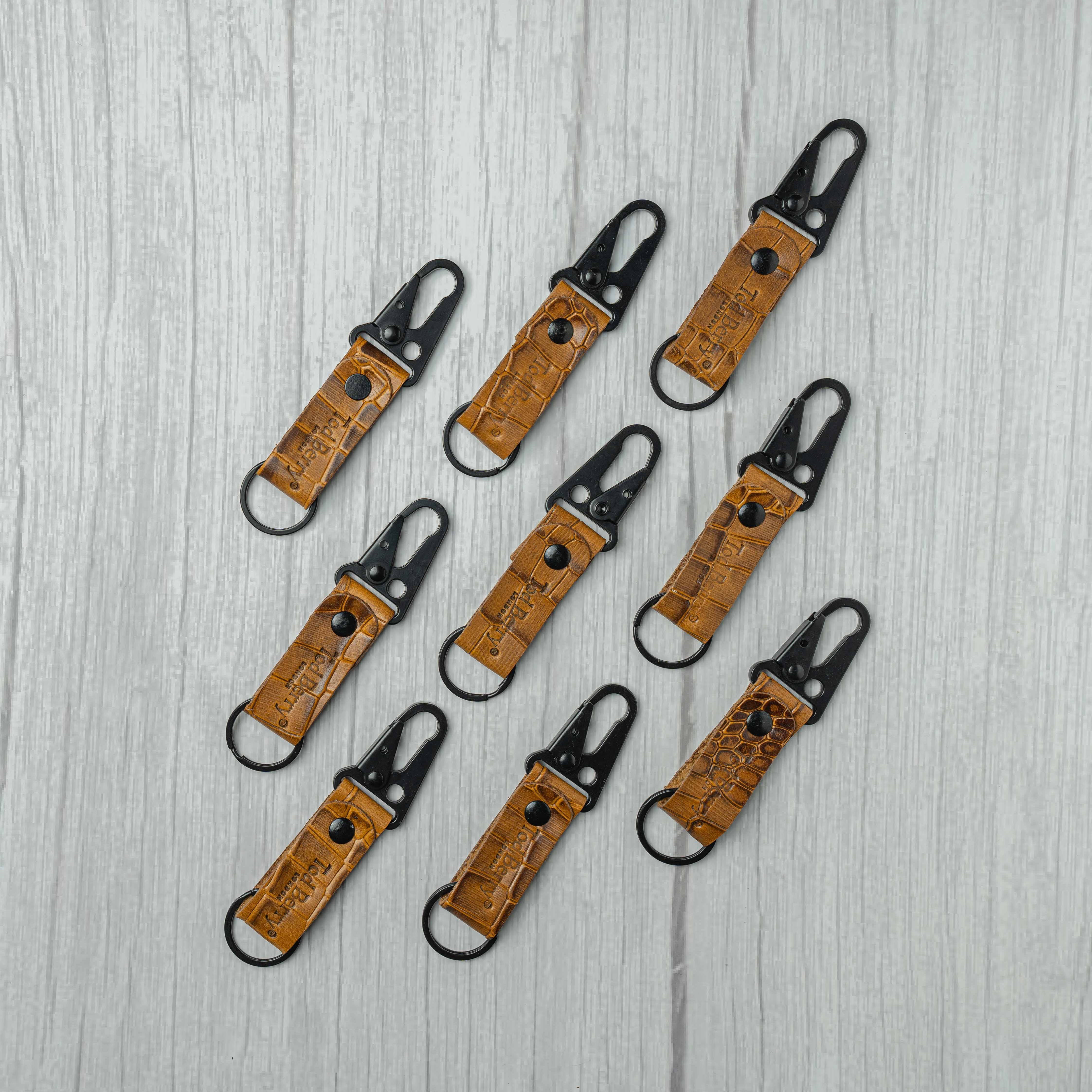 Camper Clip Keychain - Handmade Leather - Tod Berry