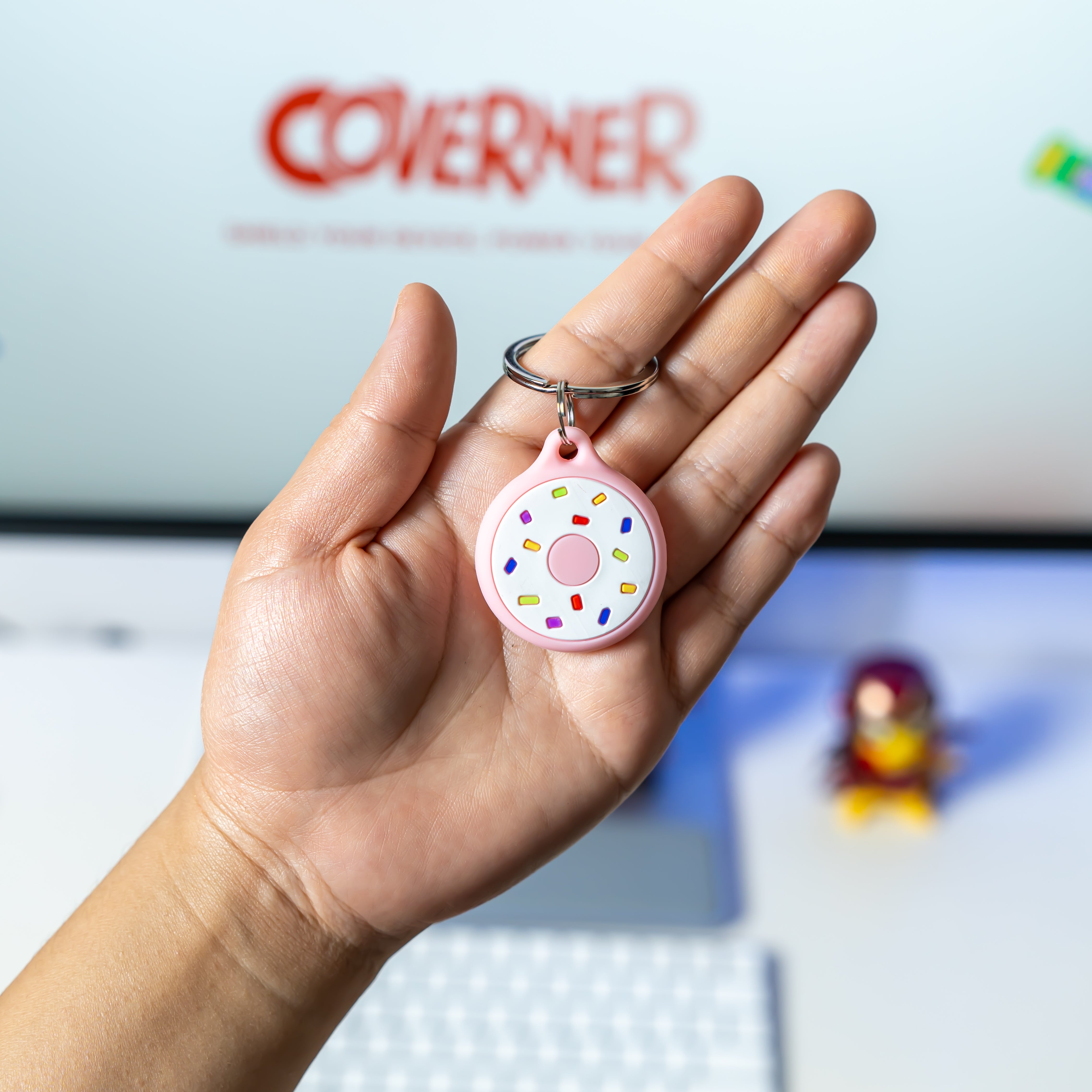 Cookie  - Premium Silicone AirTag Case with Keychain – Washable, Durable & Stylish Protection - Coverner India