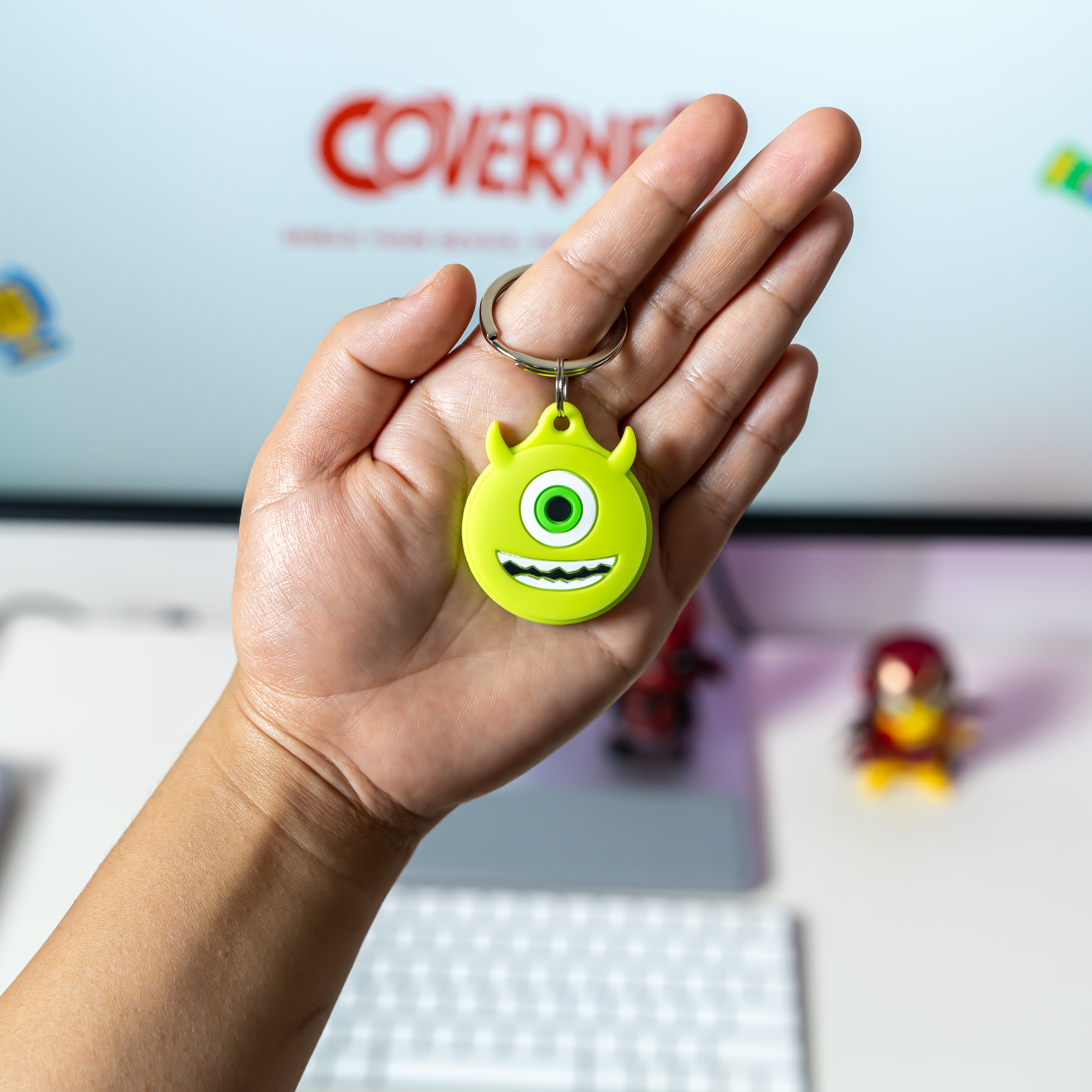 Mu Monster - Premium Silicone AirTag Case with Keychain – Washable, Durable & Stylish Protection - Coverner India