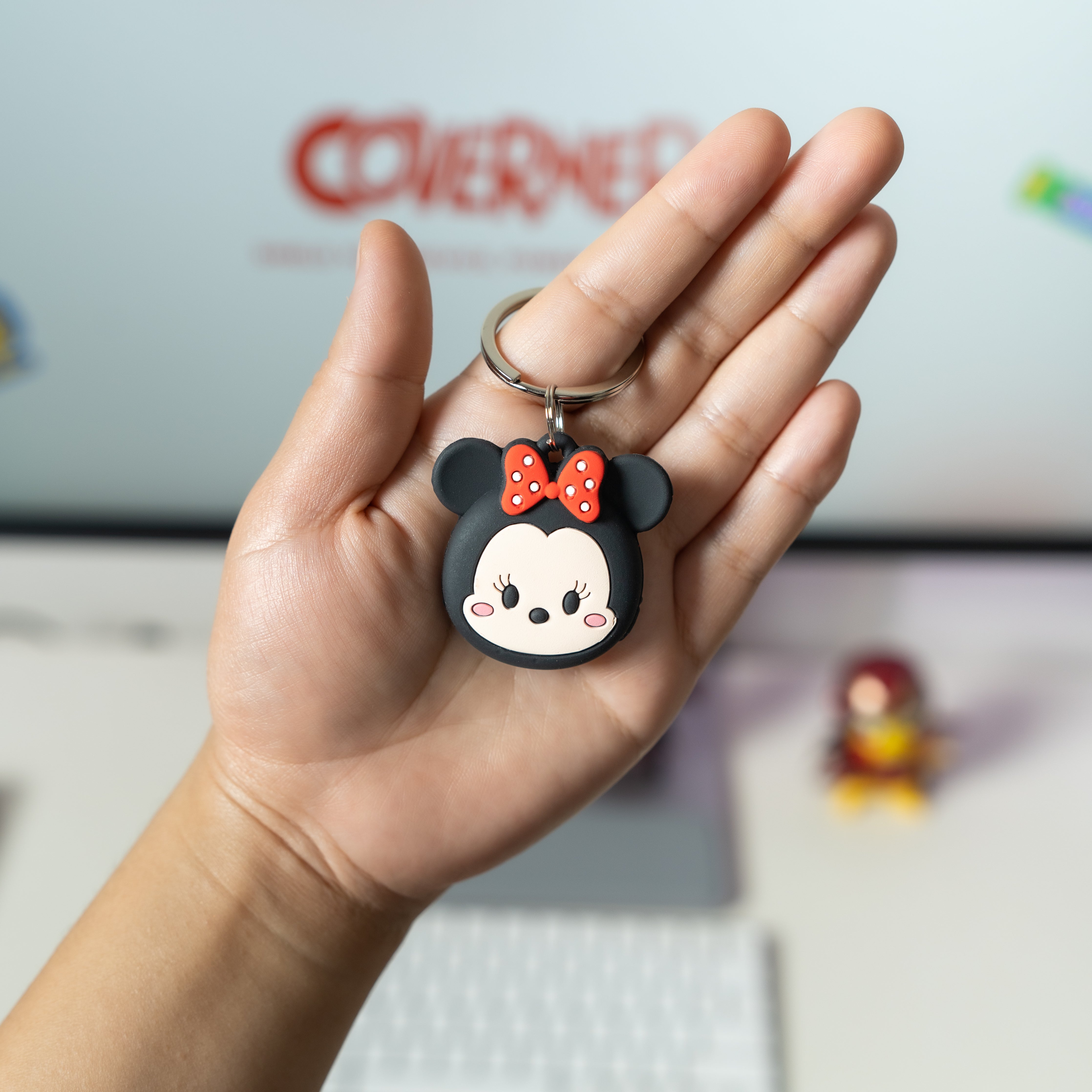 Minne Mouse - Premium Silicone AirTag Case with Keychain – Washable, Durable & Stylish Protection - Coverner India
