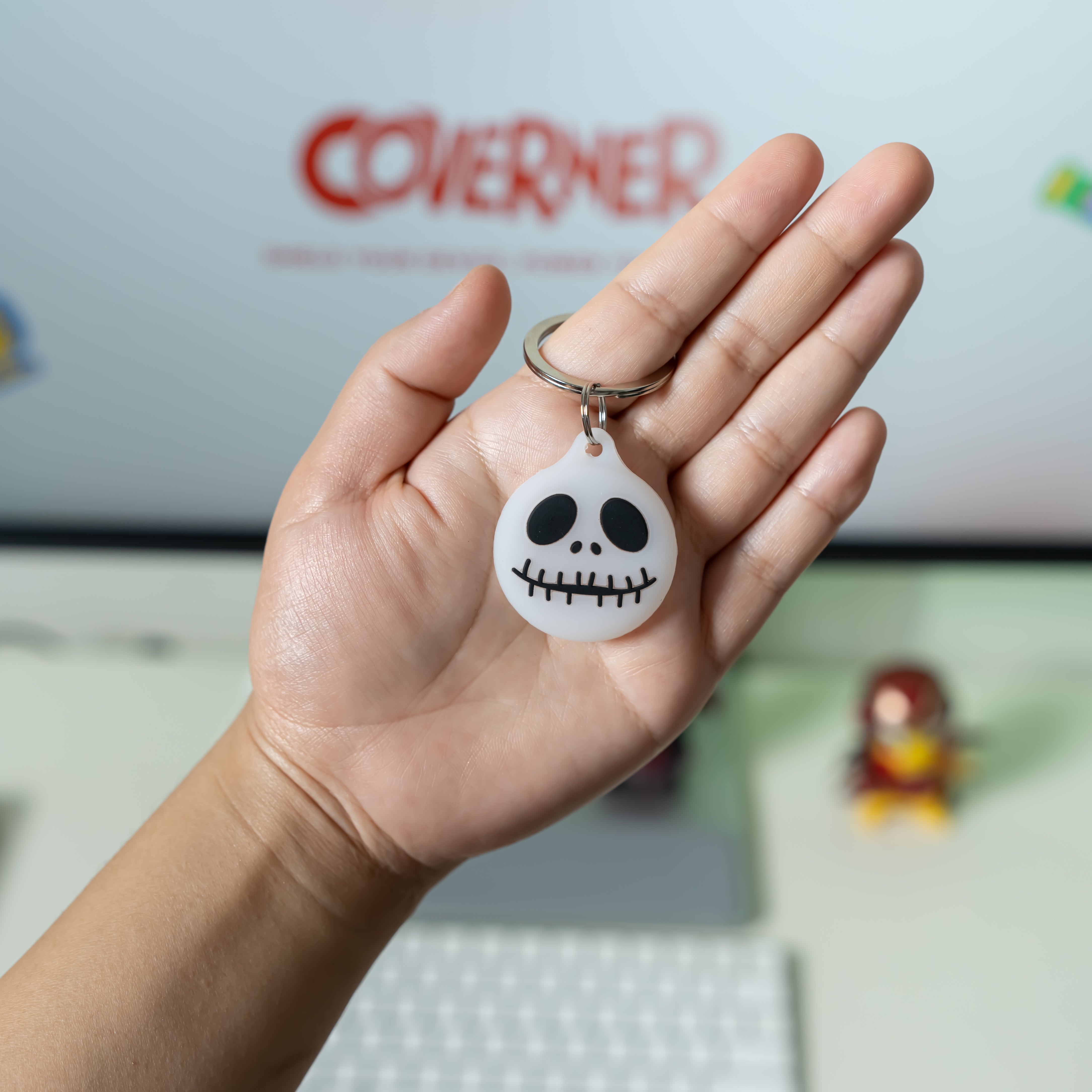 Ghost  - Premium Silicone AirTag Case with Keychain – Washable, Durable & Stylish Protection - Coverner India