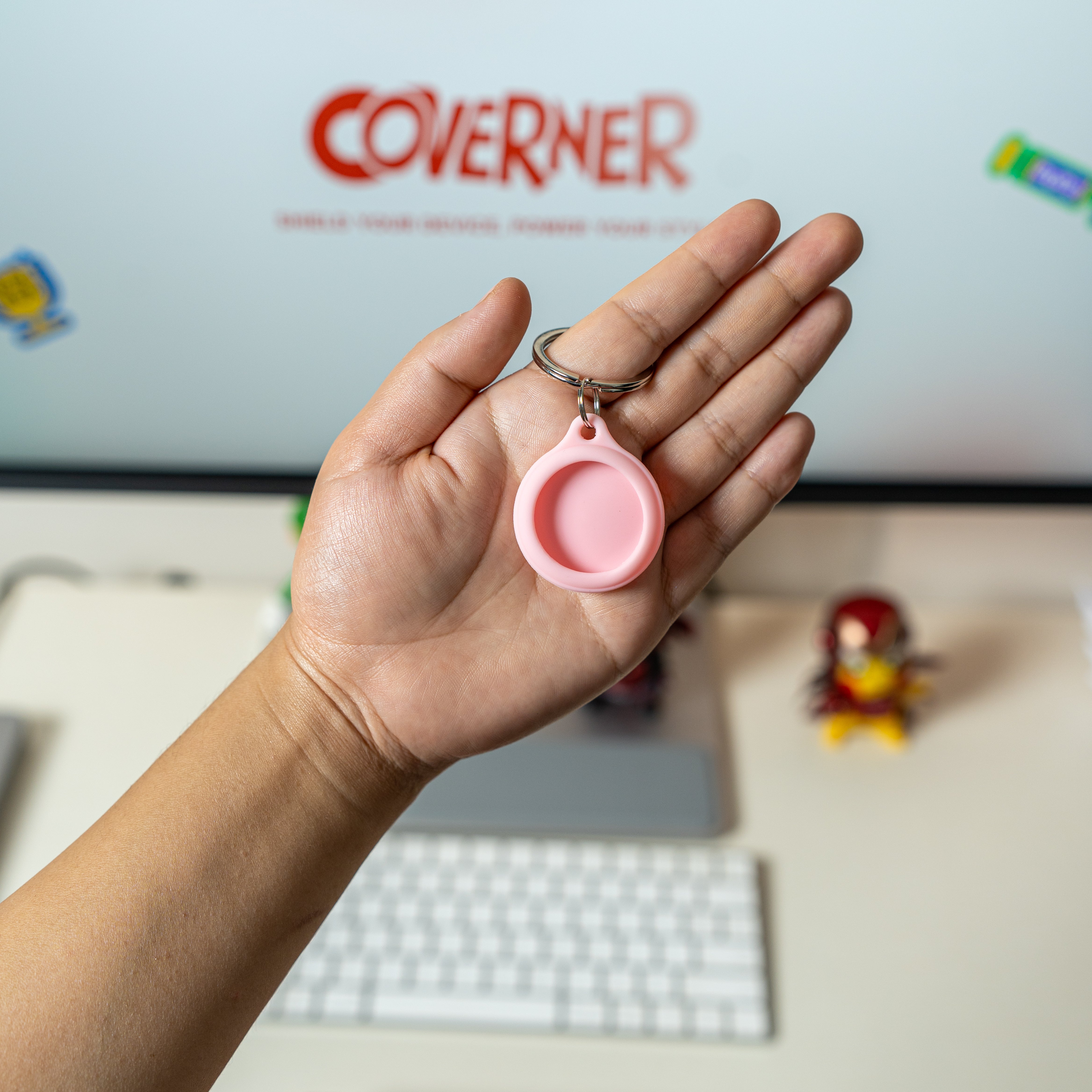 Love  - Premium Silicone AirTag Case with Keychain – Washable, Durable & Stylish Protection - Coverner India