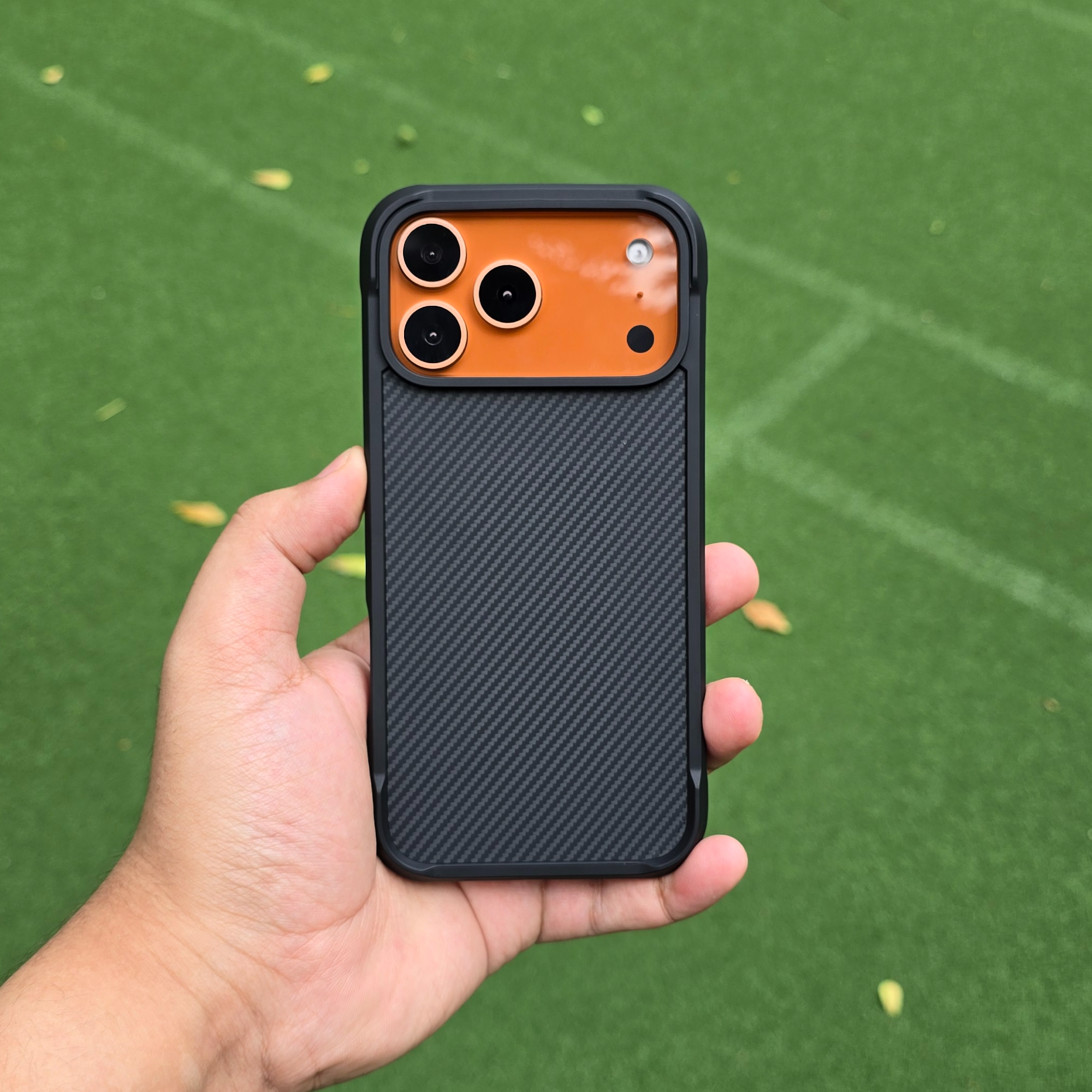 Dark Carbon Fiber – Premium Woven & Carbon Fiber Shockproof Case for iPhone, Immortal Series by Coverner India