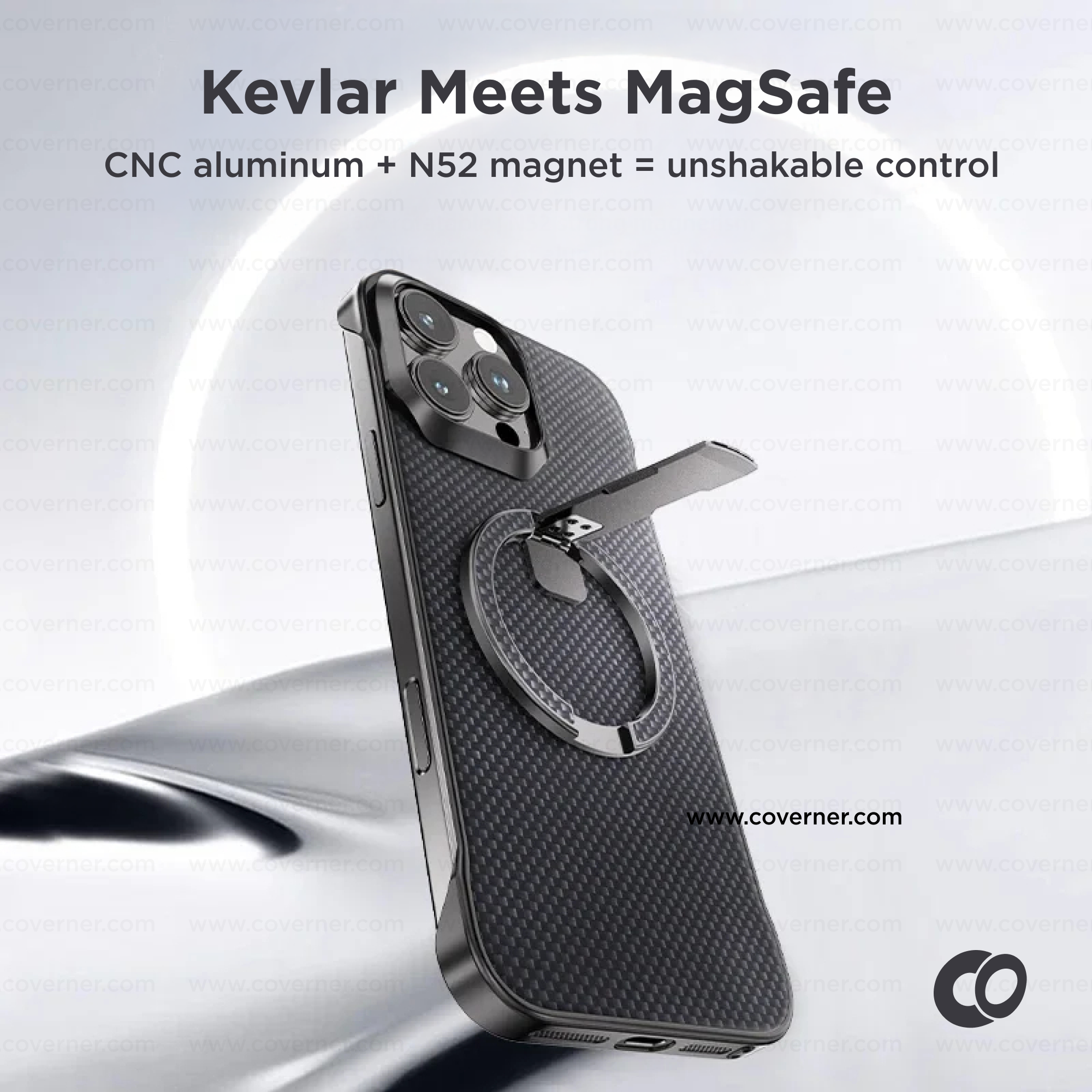 MagLock Raptor – Kevlar Magnetic 360° Ring Bracket with 52N Grip by Coverner India