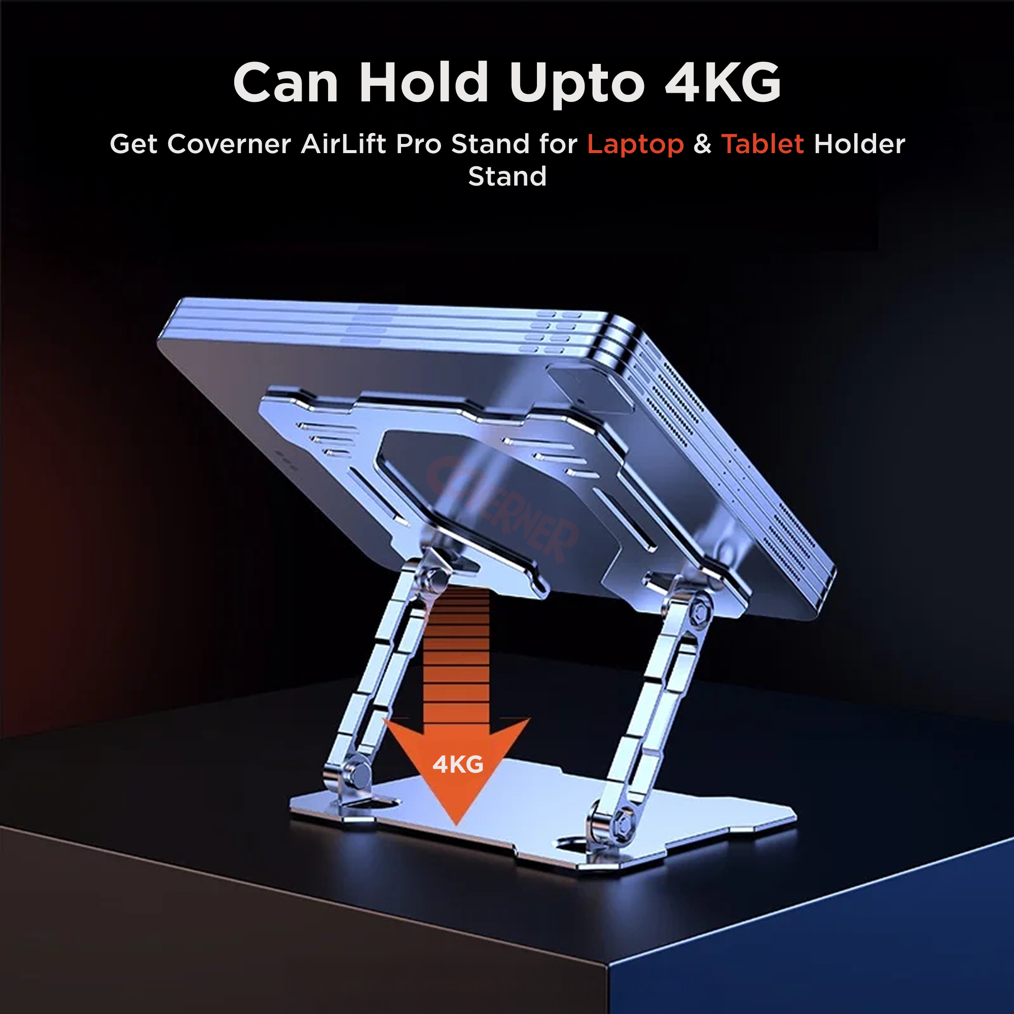 AirLift Pro - Adjustable Foldable Aluminum Stand | Tablets | Laptops | Desk Stand - Coverner India
