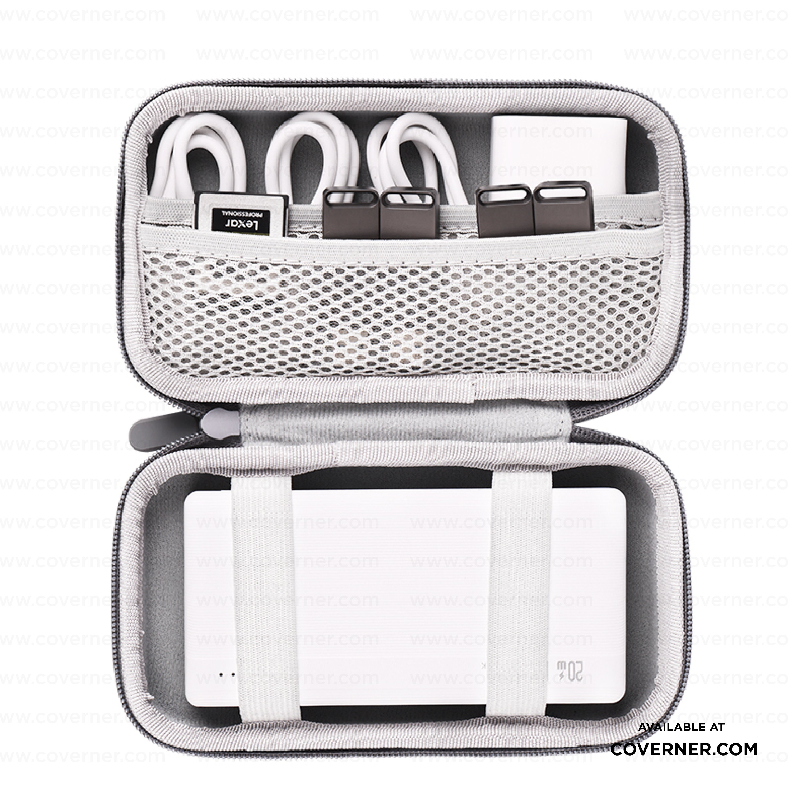 USAMS Hard Shell Power Bank Organizer – Compact, Shockproof & Anti-Scratch Case | Coverner India Exclusive