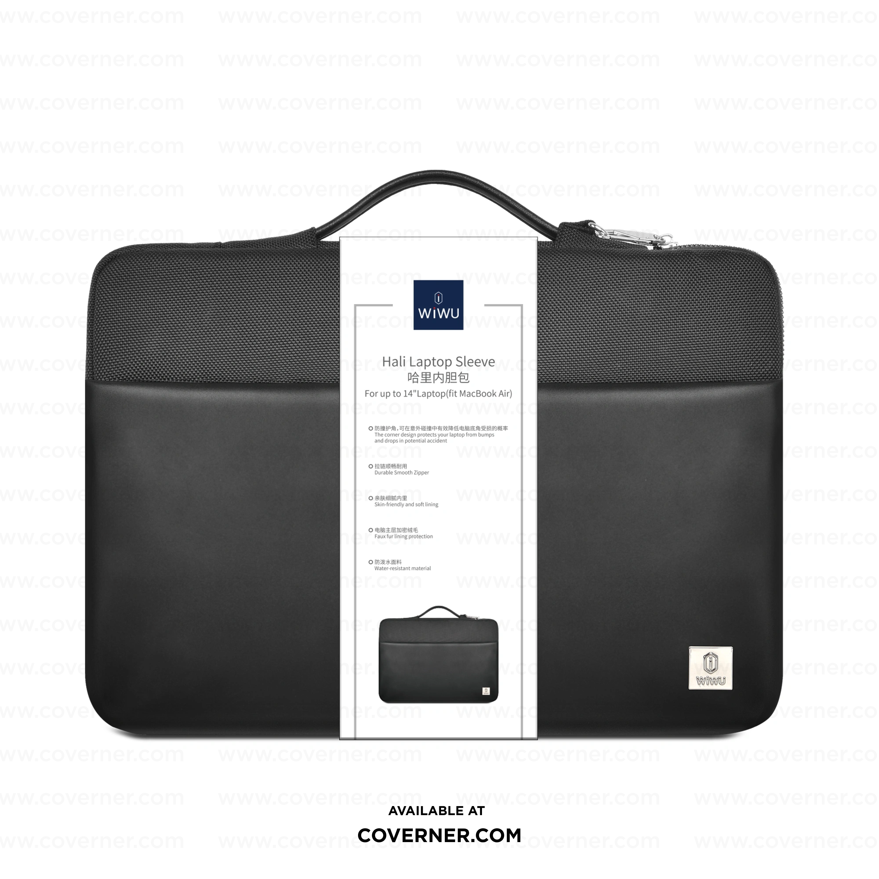 WiWU Hali Sleeve – Water-Resistant Carry Case for 14-Inch Laptops & Tablets | Faux Fur Lining + Shock Buffer | Coverner India