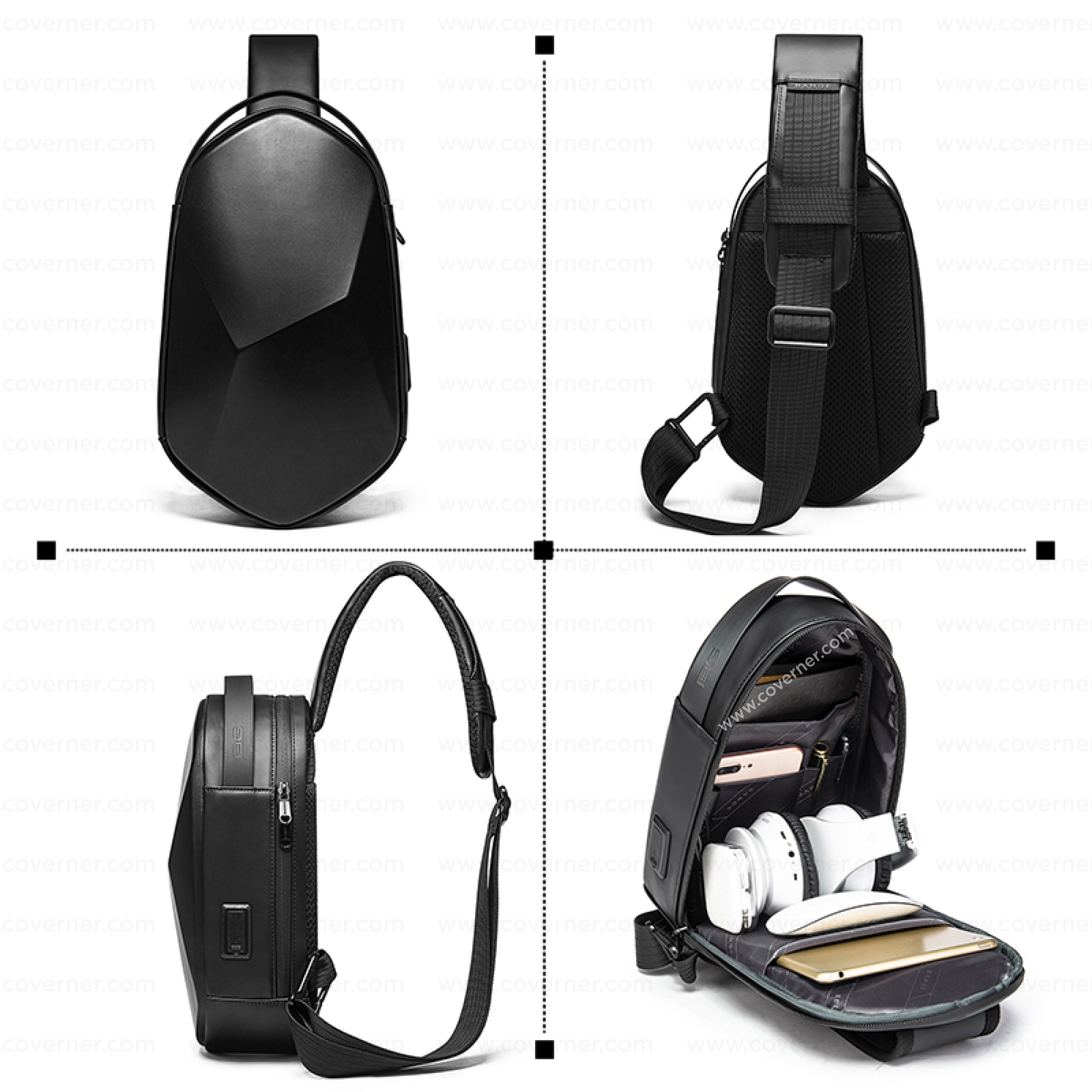 Bange Hard Shell Sling Bag – Waterproof Travel Crossbody with Anti-Theft Design by Coverner India