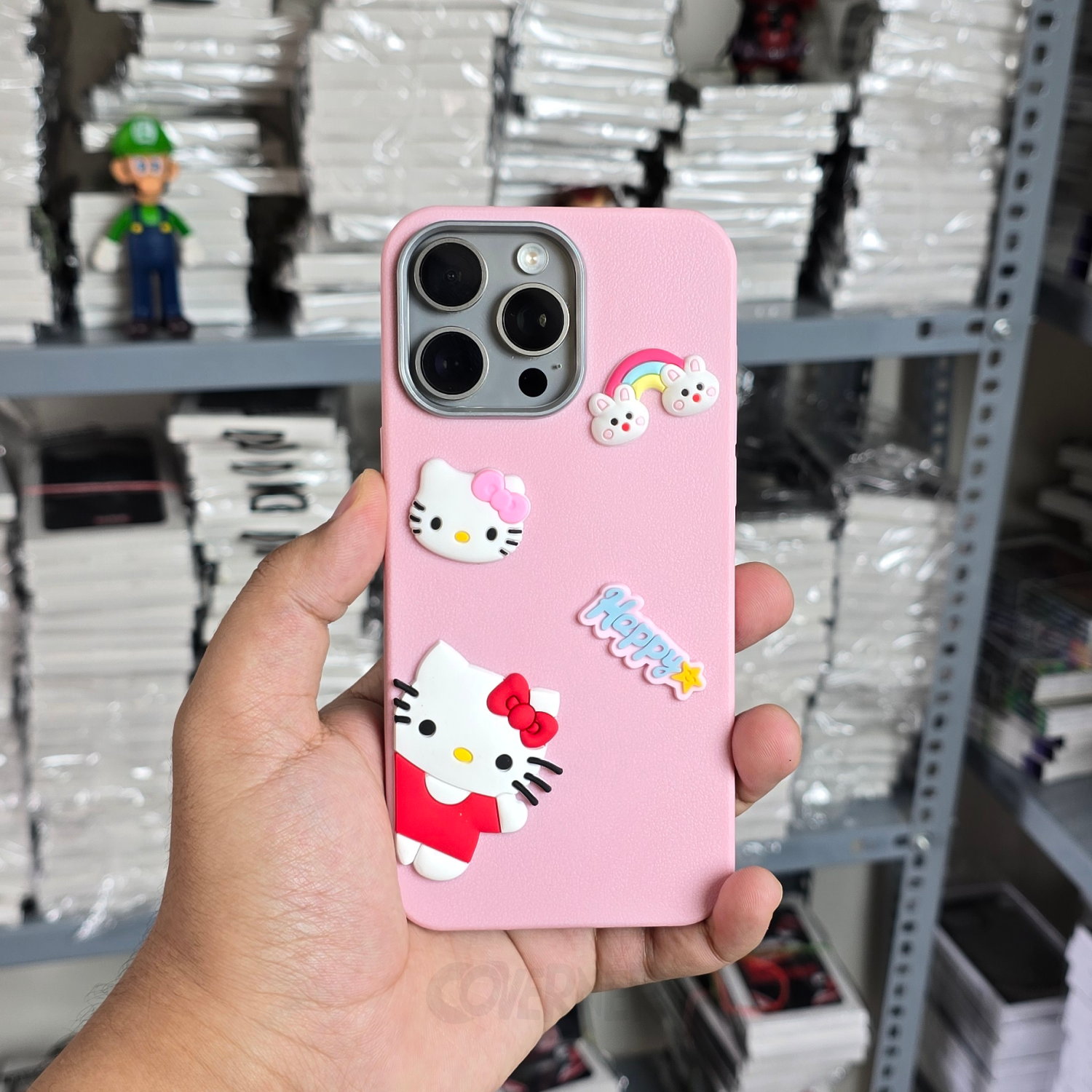 Hello Kitty - Pink - Cartoon Charm Silicone Case for Iphone, Camera Protection | Coverner India