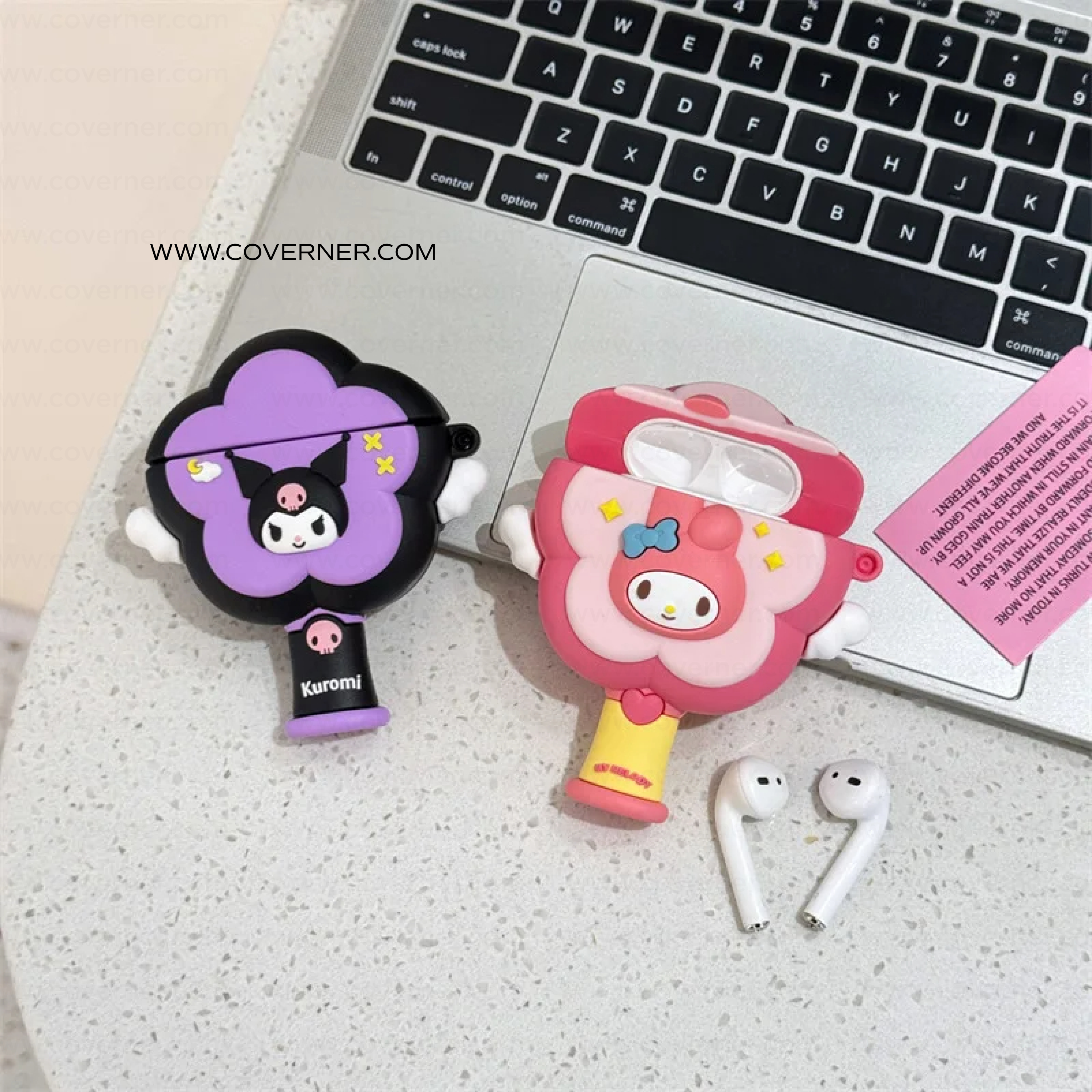 KuroMii Wand Silicone AirPods Case with Hook – Magical Anime-Inspired Cover by Coverner India