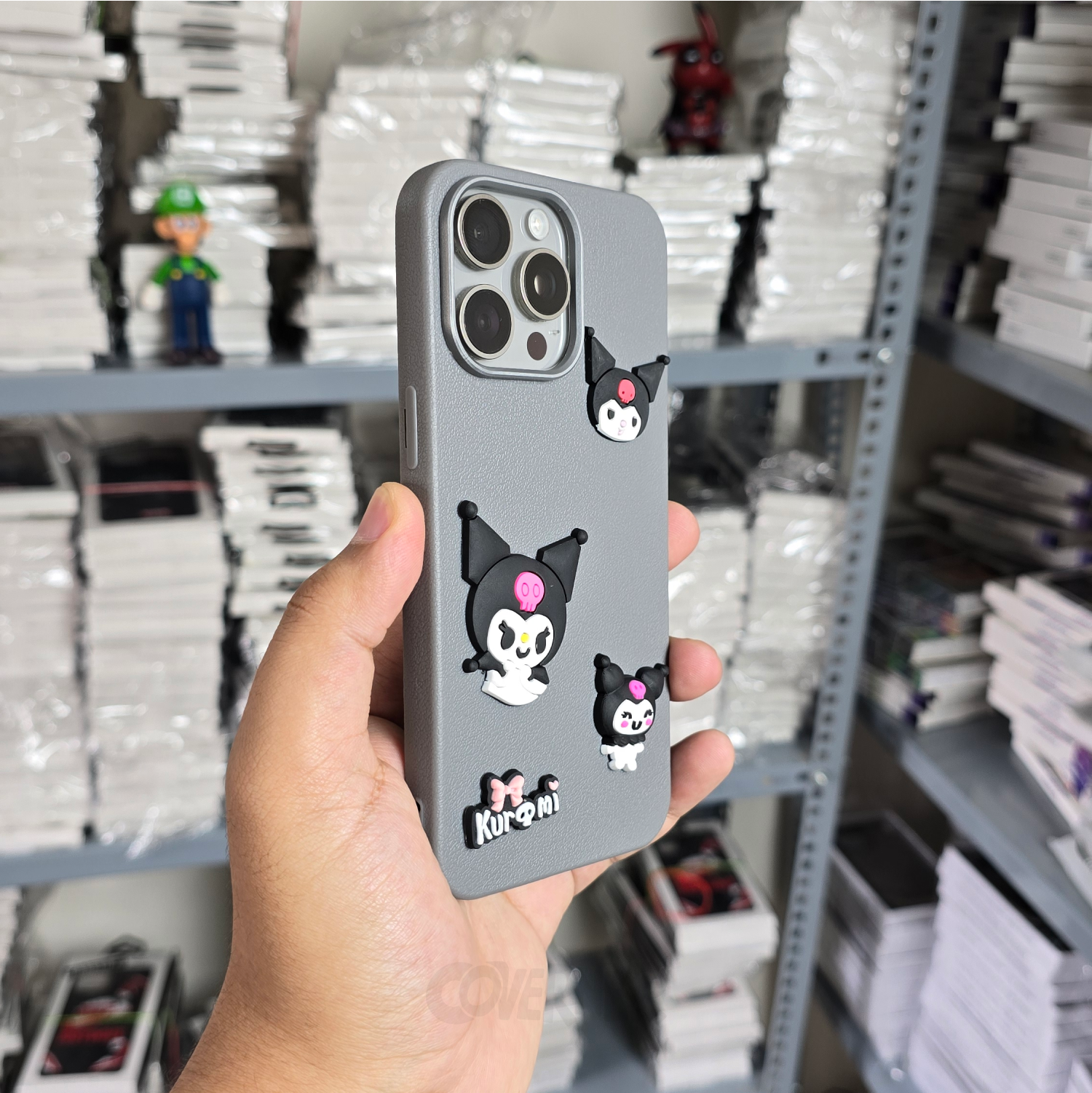 Kuromi - Grey - Cartoon Charm Silicone Case for Iphone, Camera Protection | Coverner India