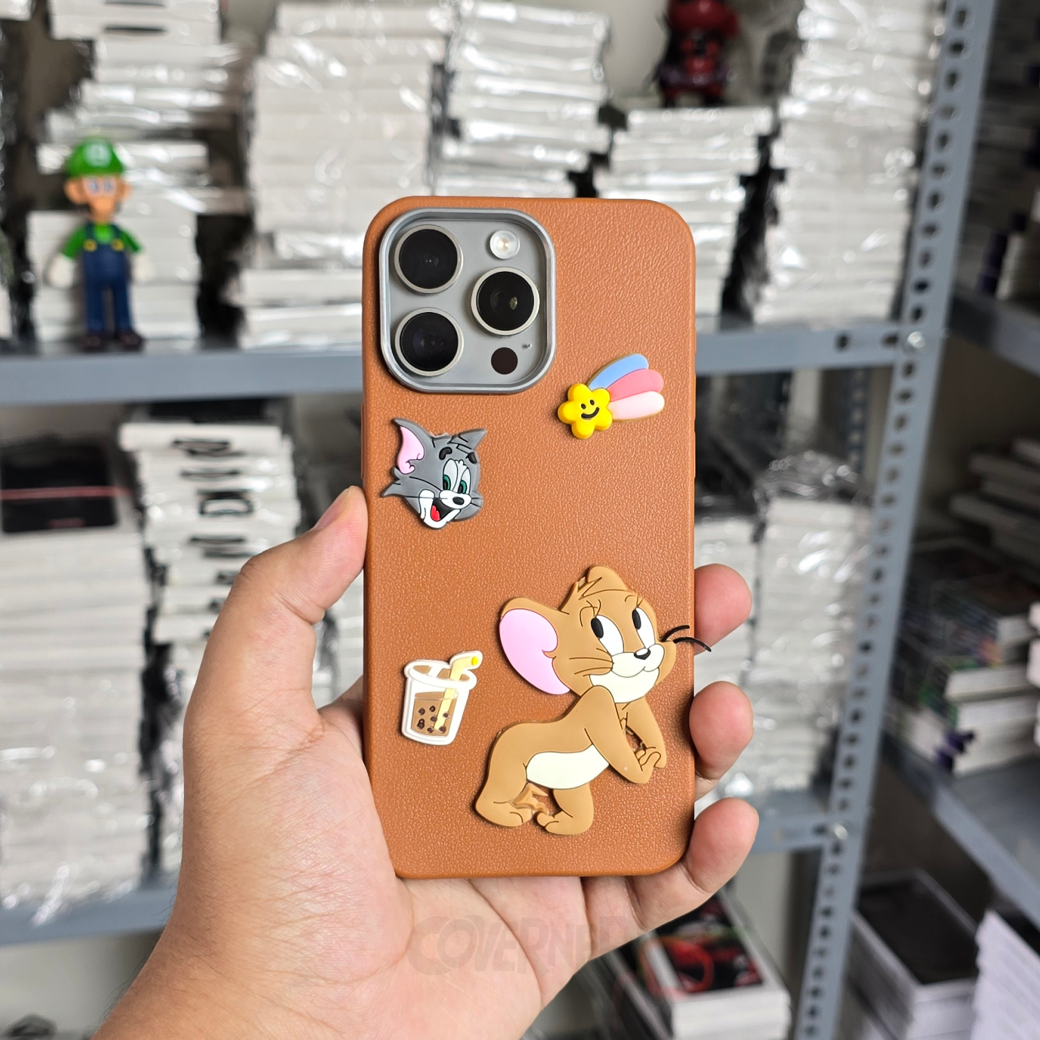 Tom & Jerry - Brown - Cartoon Charm Silicone Case for Iphone, Camera Protection | Coverner India