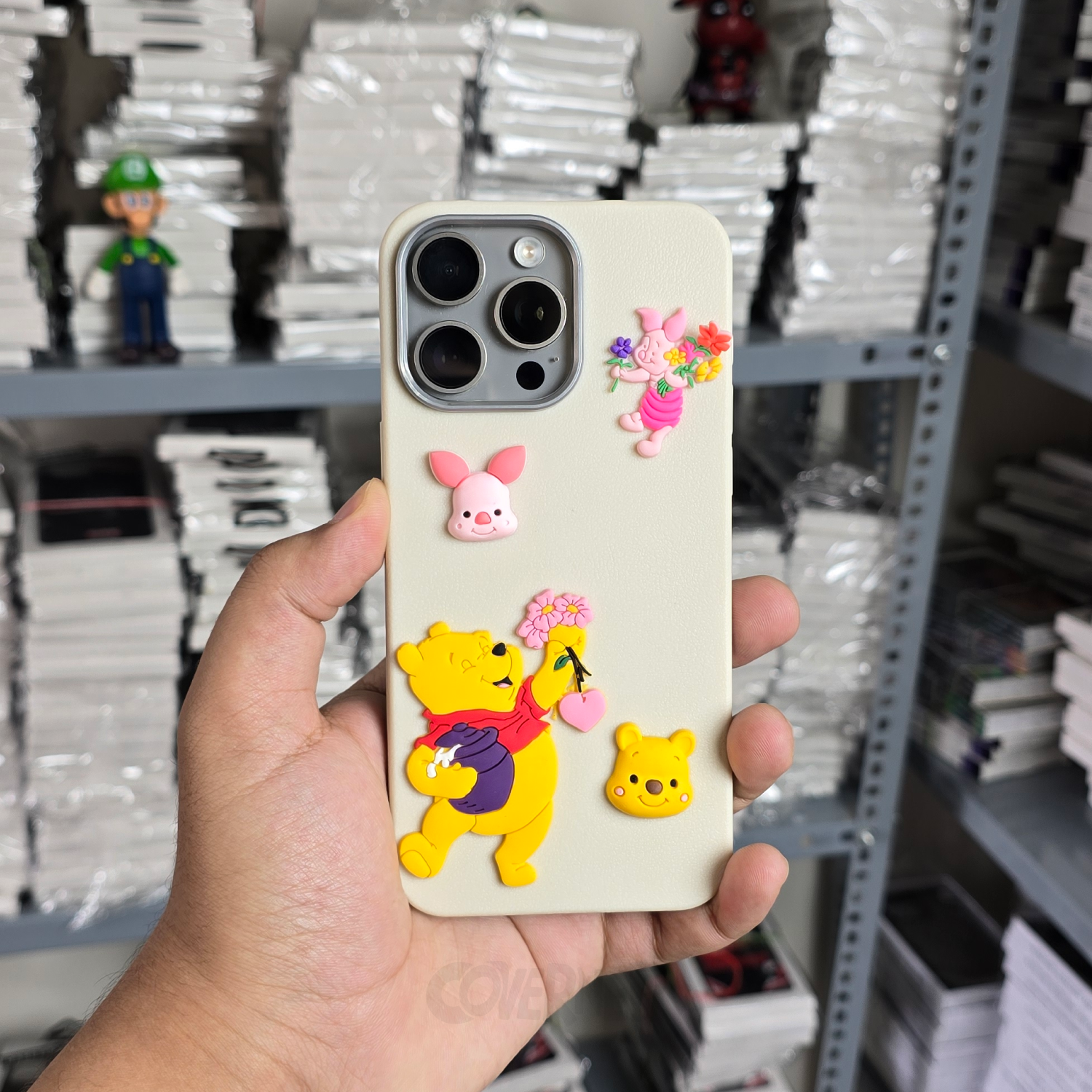 Winnie the Pooh - Cream - Cartoon Charm Silicone Case for Iphone, Camera Protection | Coverner India