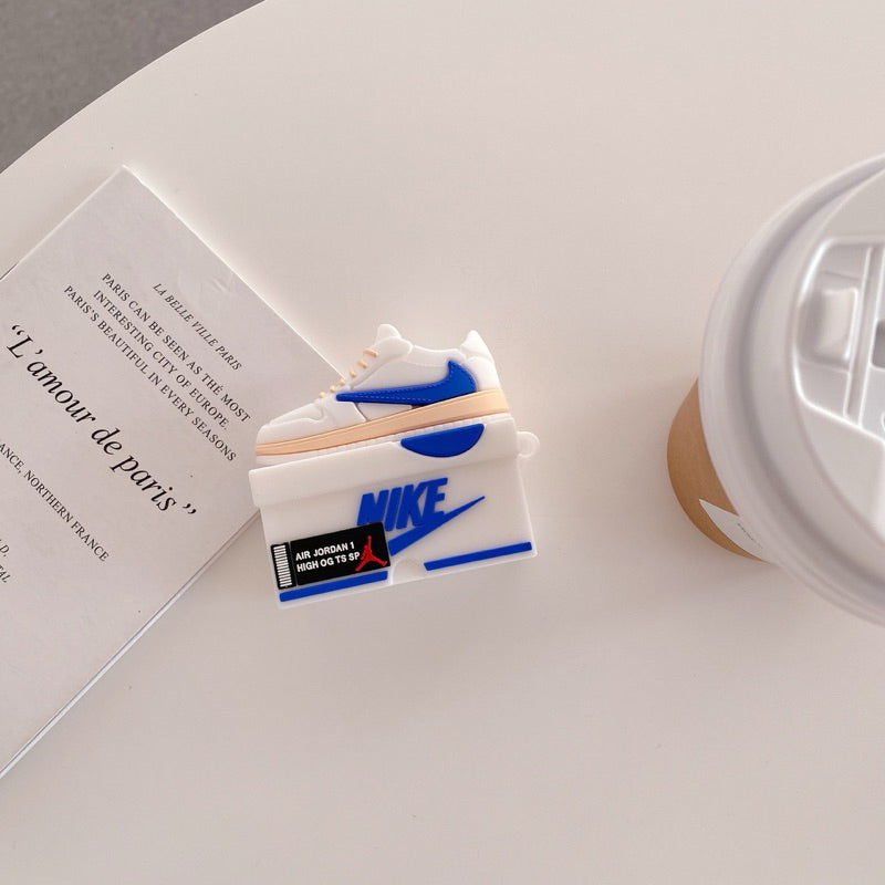 Court Low – White & Blue Accent Sneaker AirPods Case | Coverner India