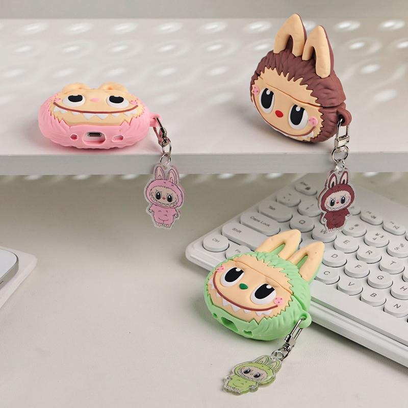 Labubu AirPods Case – Cute Cartoon Silicone Protective Cover & Keychain for All AirPods Models - PREMIUM