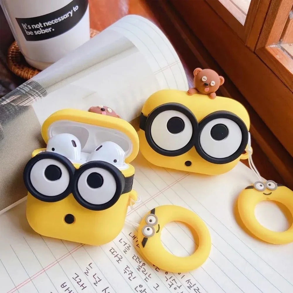 Minions Face Airpods Cover  for Apple AirPods Pro 2 -  Premium Silicone Case Cover