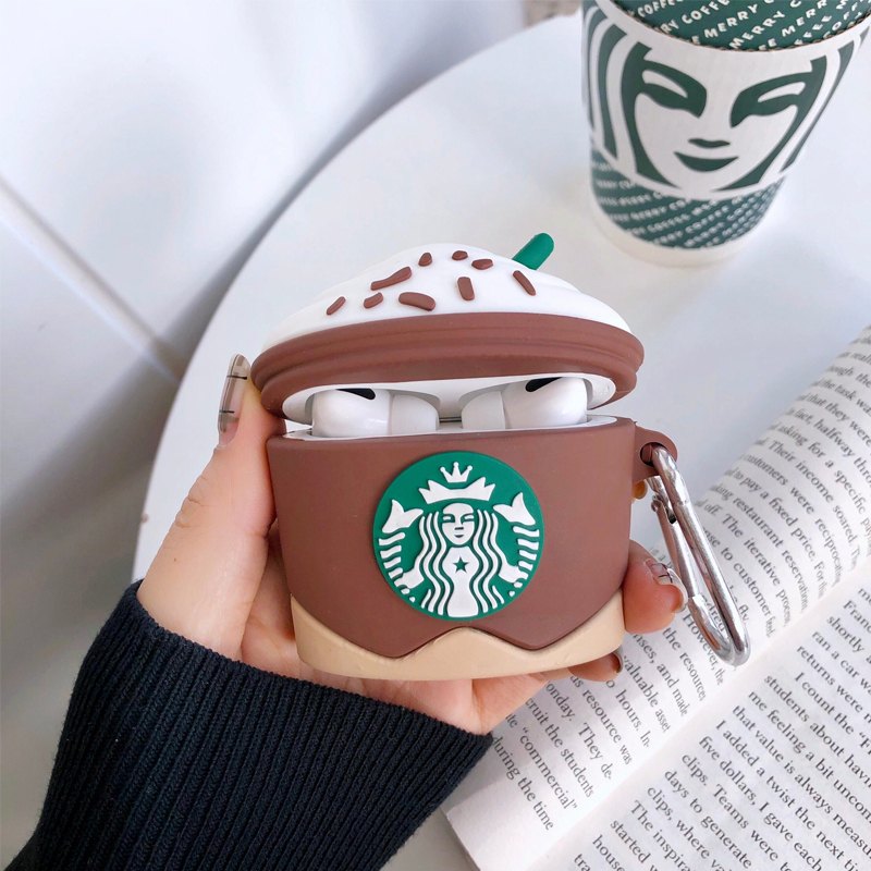 3d starbuck frappuccino mocha coffee cup silicone case cover Starbucks Brown Frappuccino Airpods Cover for Apple AirPods