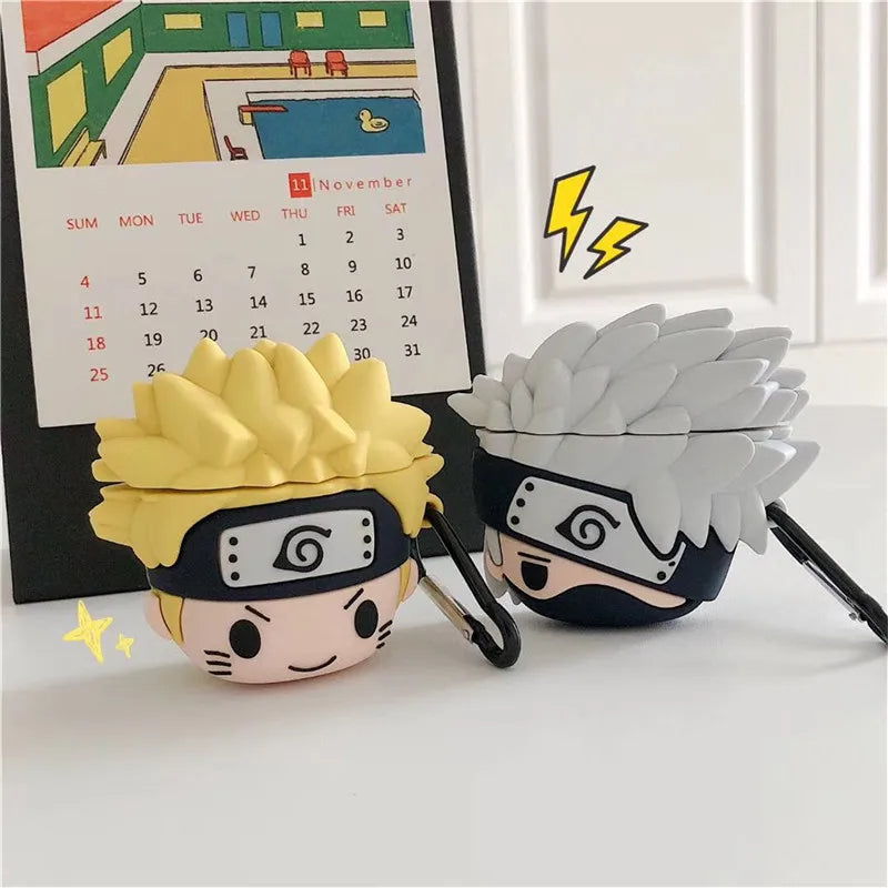 Kakashi & Naruto Case for AirPods - Premium Silicone Cover