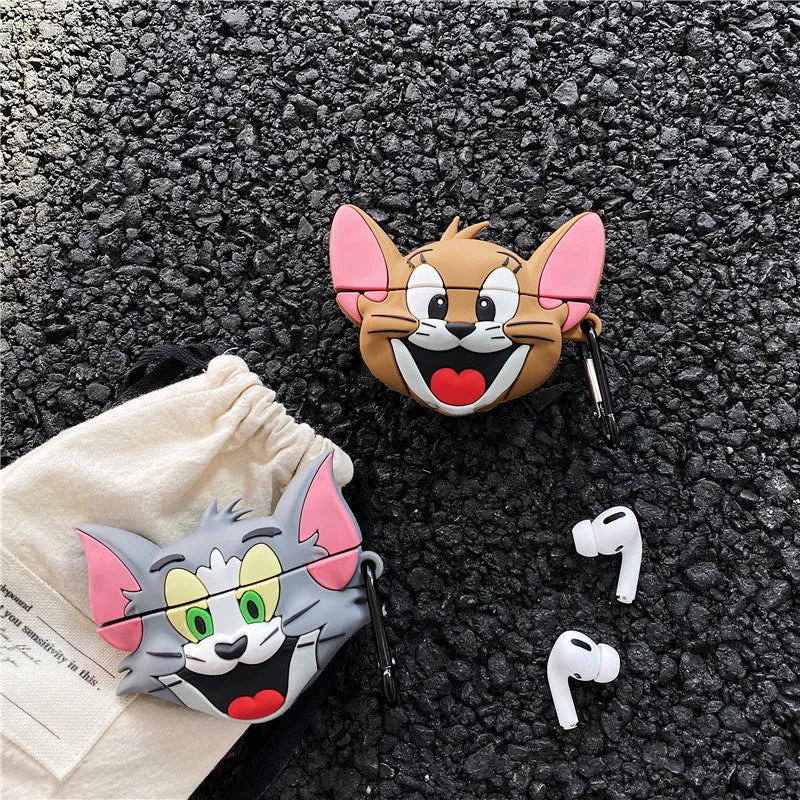 Airpods Cover - Premium Silicone Case - Tom & Jerry