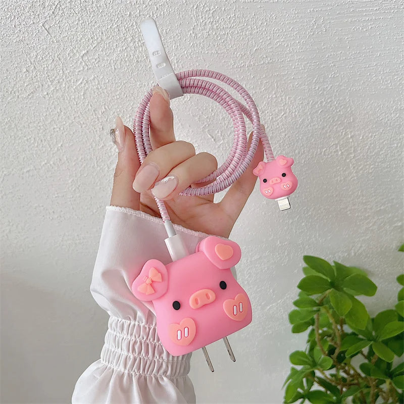 Iphone Charger Case Cover - Pink Piggy