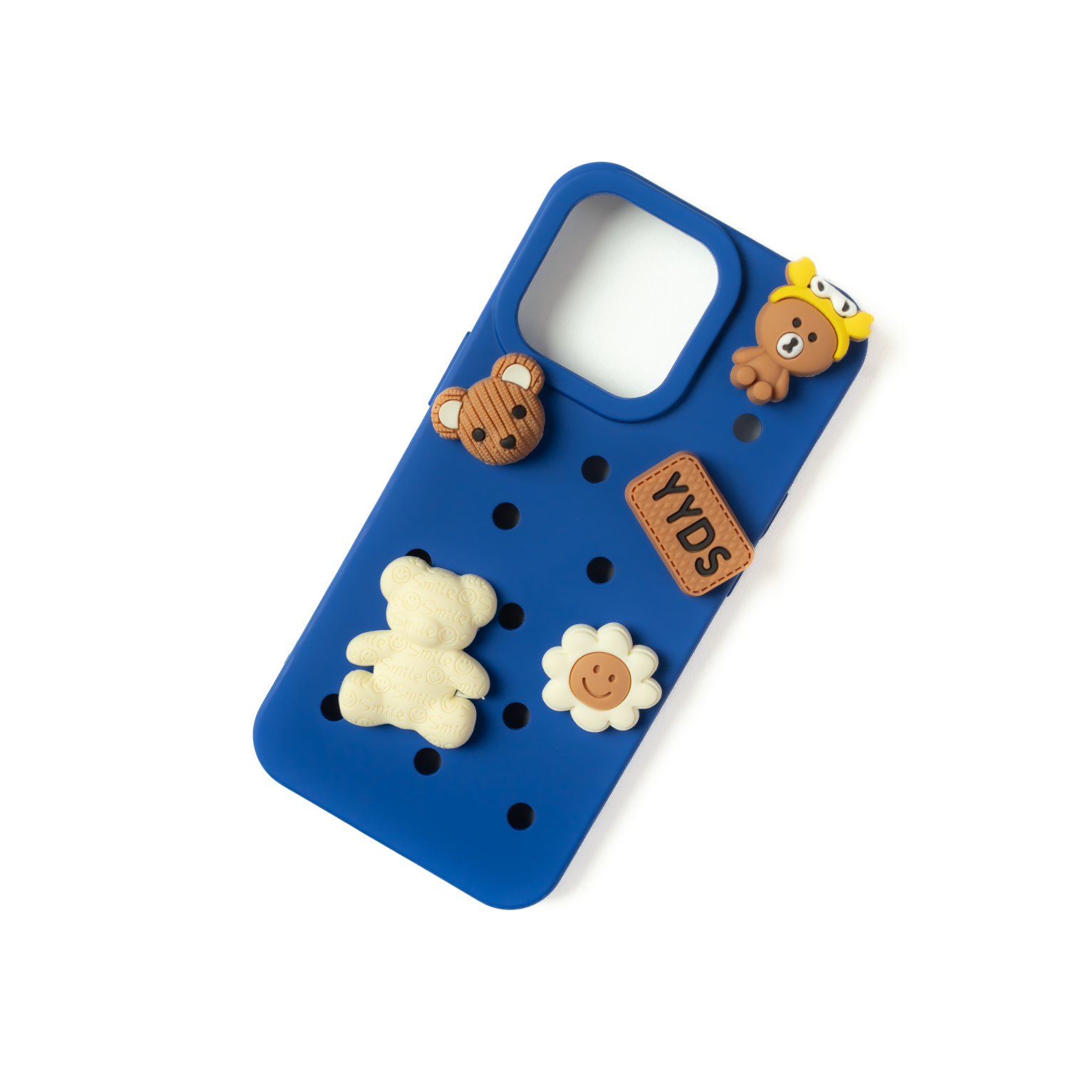 Teddy Blue - Silicone Iphone Case -  Includes 5 Detachable Charms