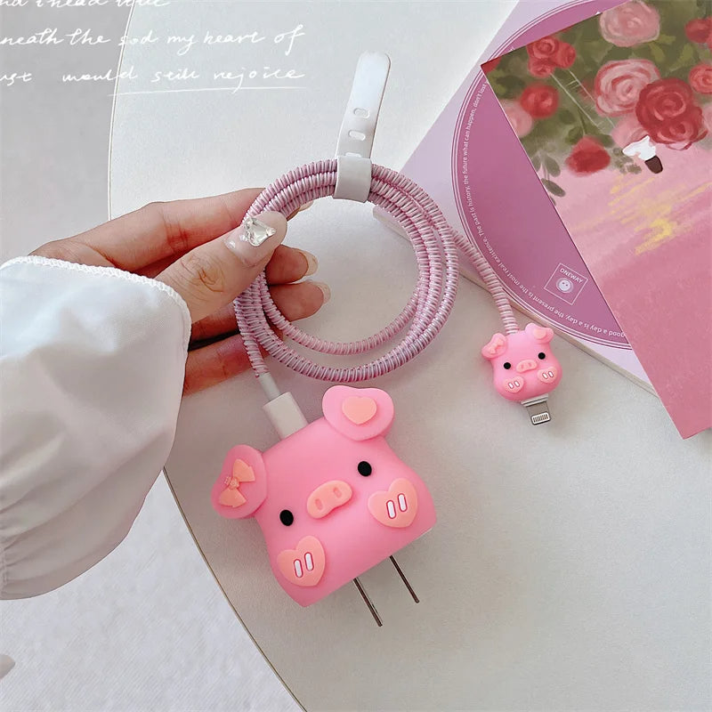 Iphone Charger Case Cover - Pink Piggy
