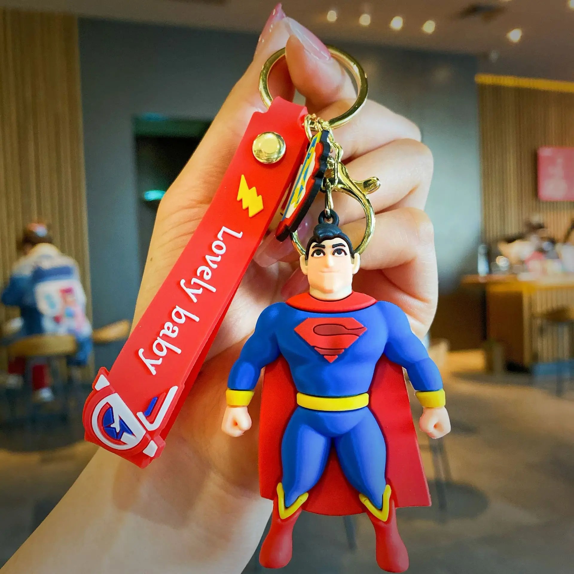 Superman - Premium Silicon Keychain -  Backpacks Pendant